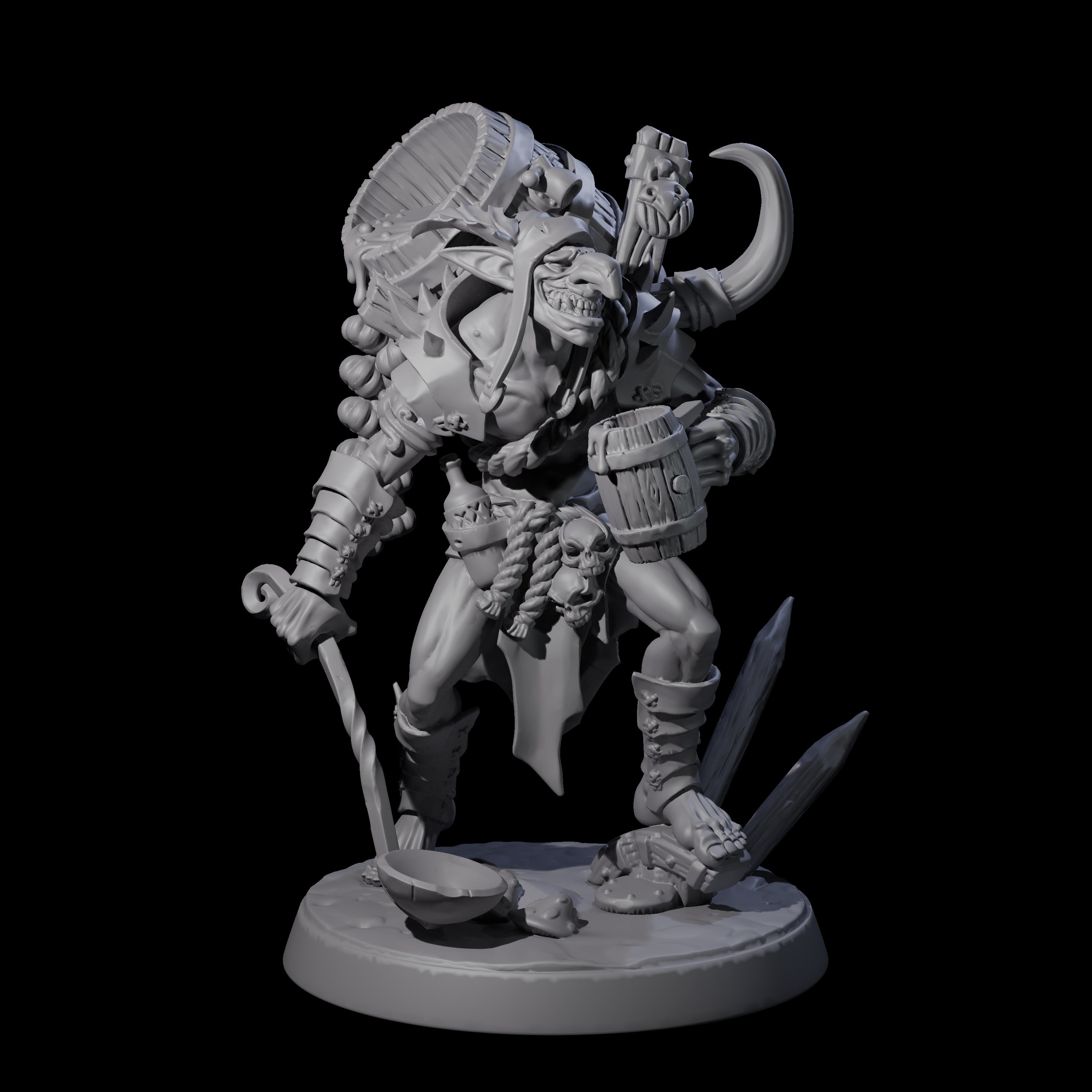 Grinning Hobgoblin Brewmaster Miniature for Dungeons and Dragons, Pathfinder or other TTRPGs