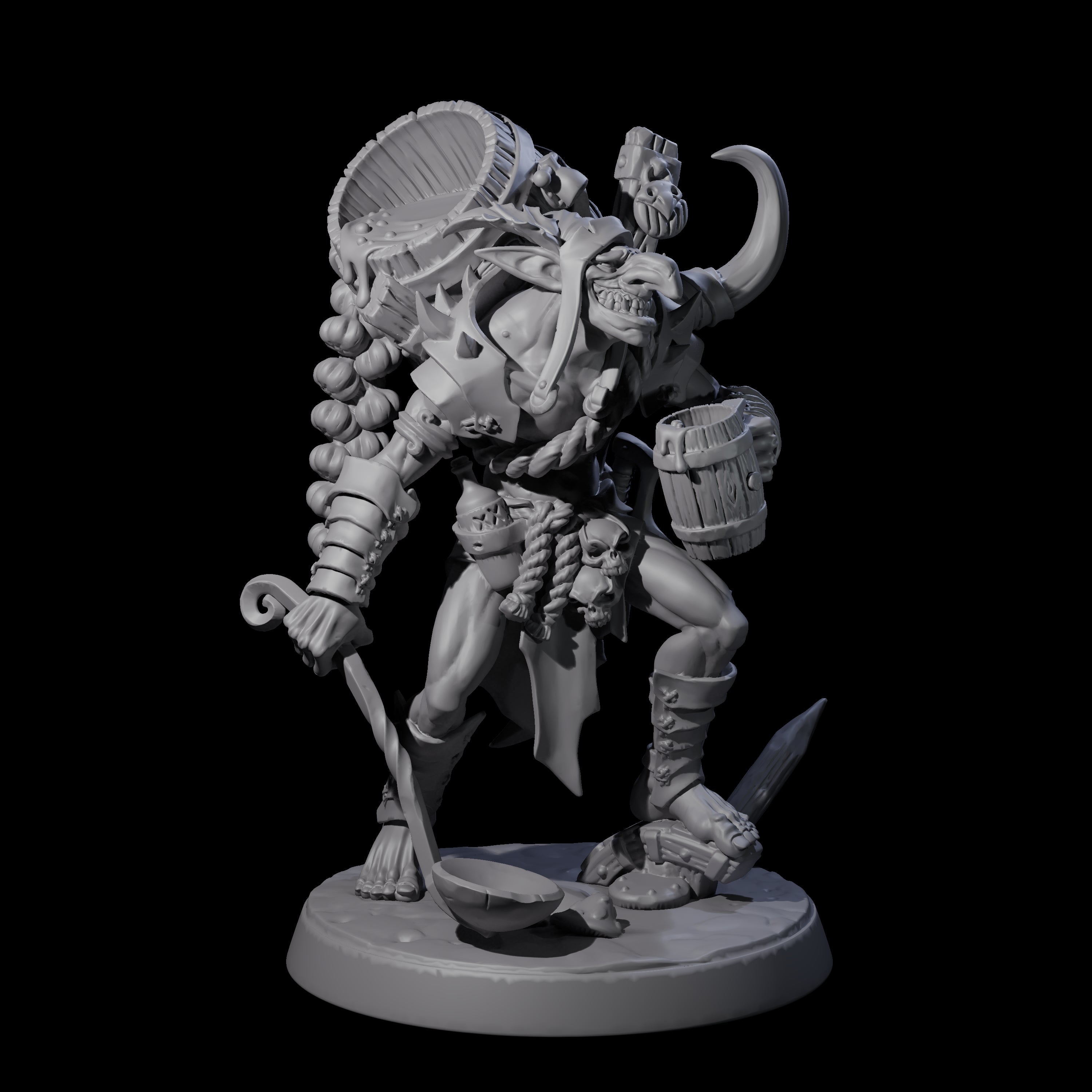 Grinning Hobgoblin Brewmaster Miniature for Dungeons and Dragons, Pathfinder or other TTRPGs