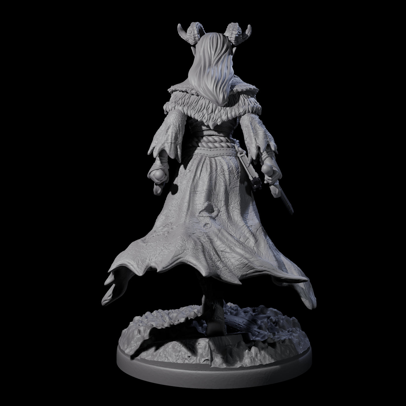 Grinning Madly Tiefling Fighter Miniature for Dungeons and Dragons, Pathfinder or other TTRPGs