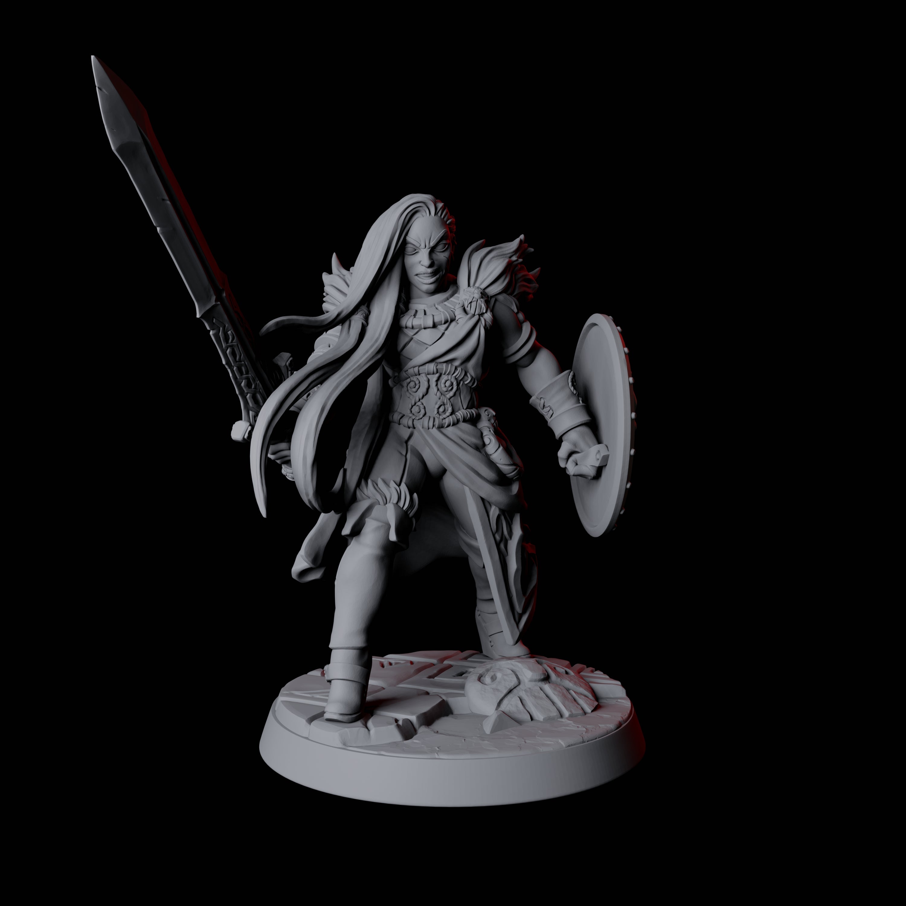 Grinning North Womanman Berserker Miniature for Dungeons and Dragons, Pathfinder or other TTRPGs