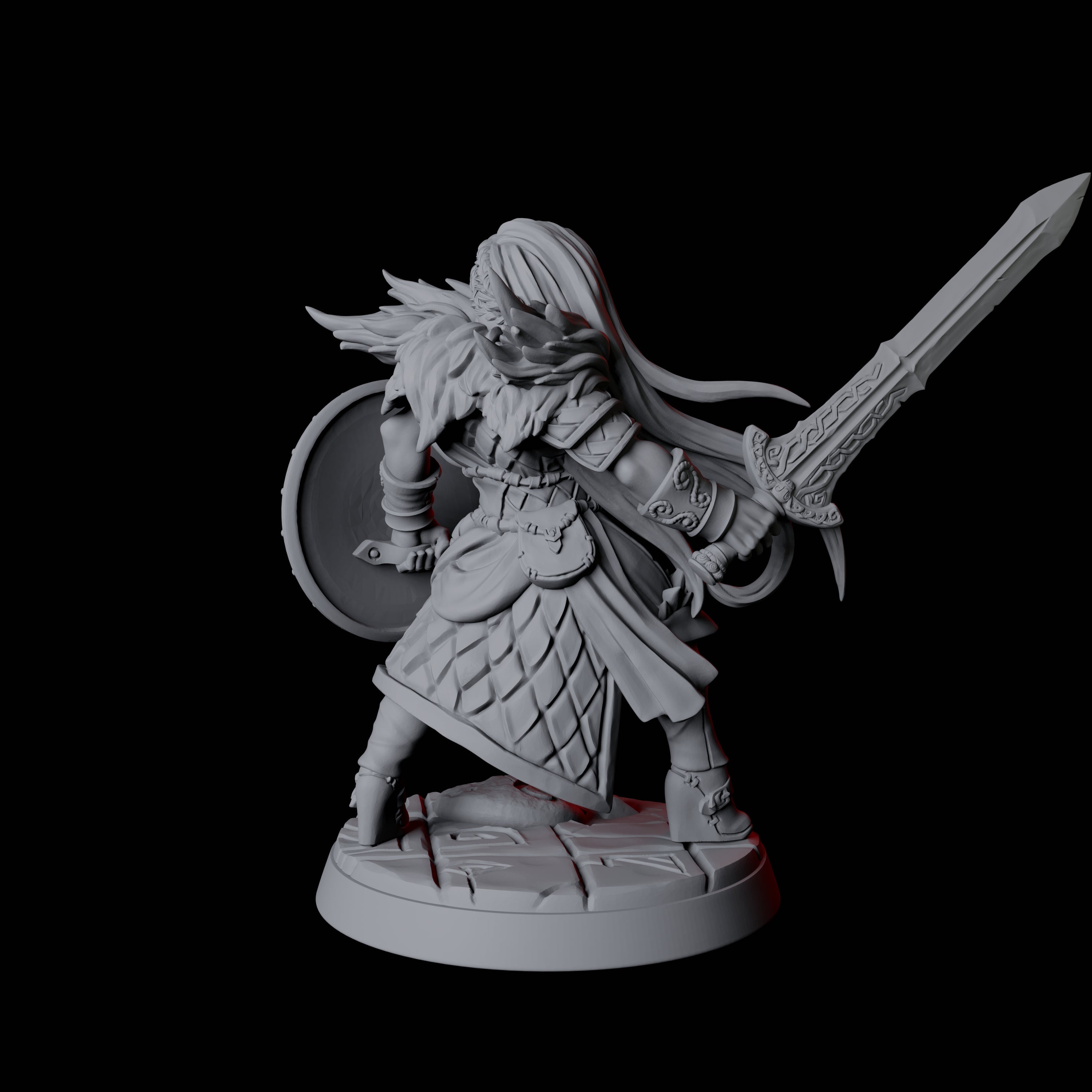 Grinning North Womanman Berserker Miniature for Dungeons and Dragons, Pathfinder or other TTRPGs