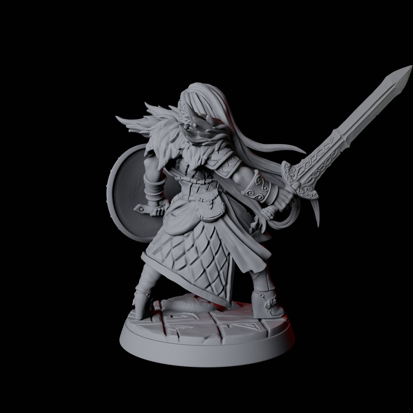 Grinning North Womanman Berserker Miniature for Dungeons and Dragons, Pathfinder or other TTRPGs
