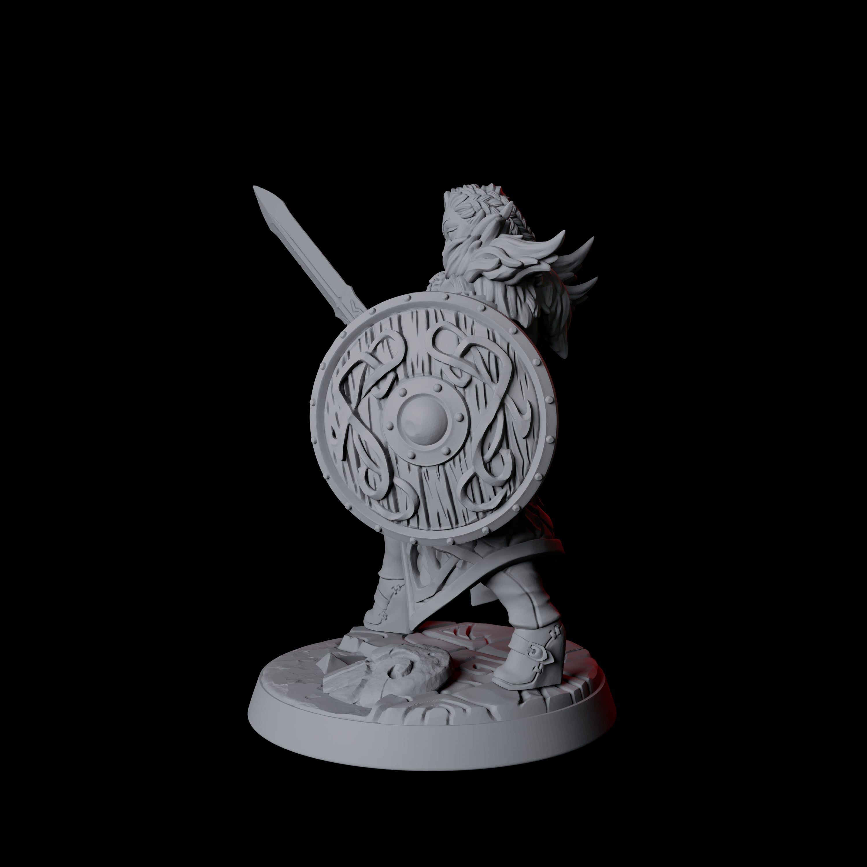 Grinning North Womanman Berserker Miniature for Dungeons and Dragons, Pathfinder or other TTRPGs