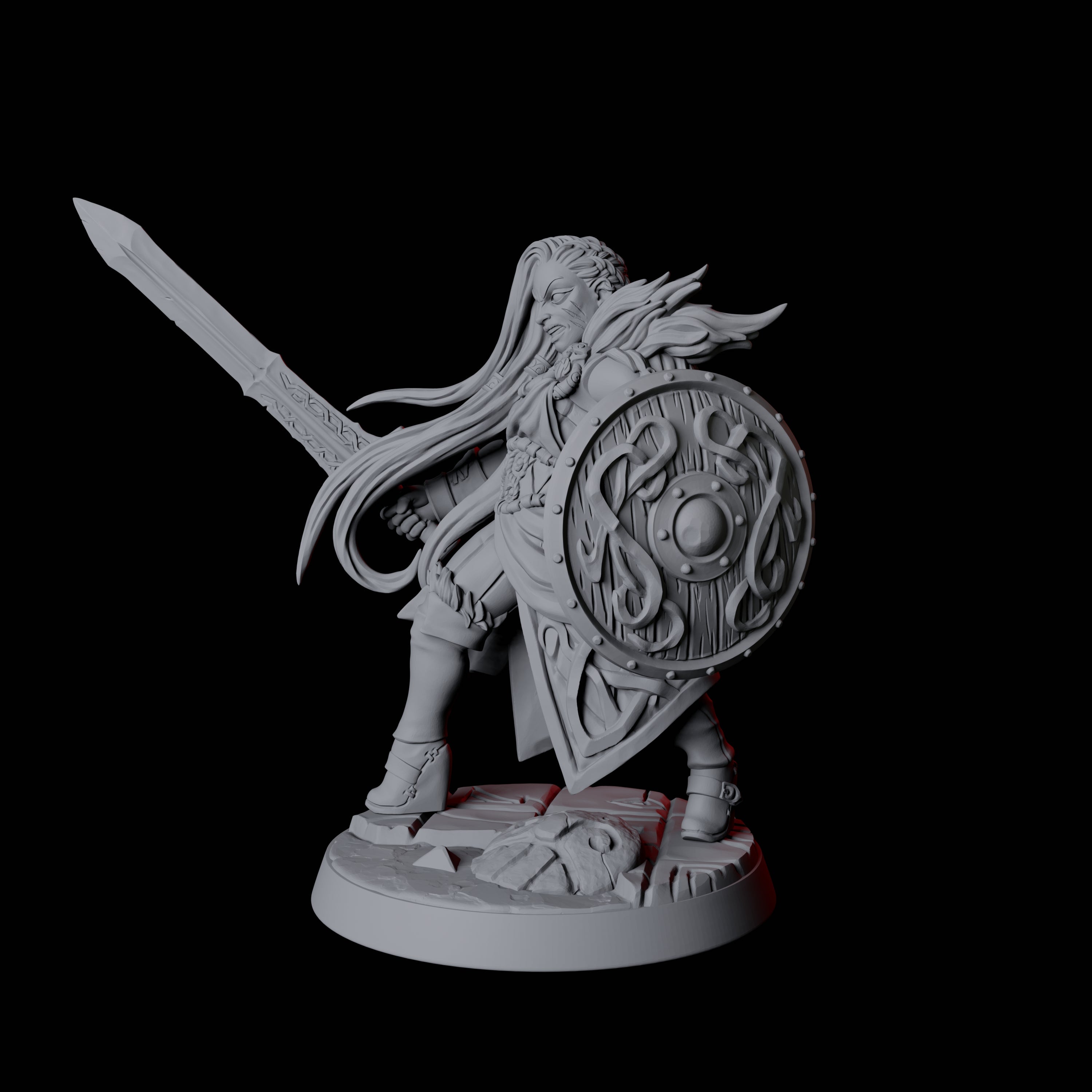 Grinning North Womanman Berserker Miniature for Dungeons and Dragons, Pathfinder or other TTRPGs