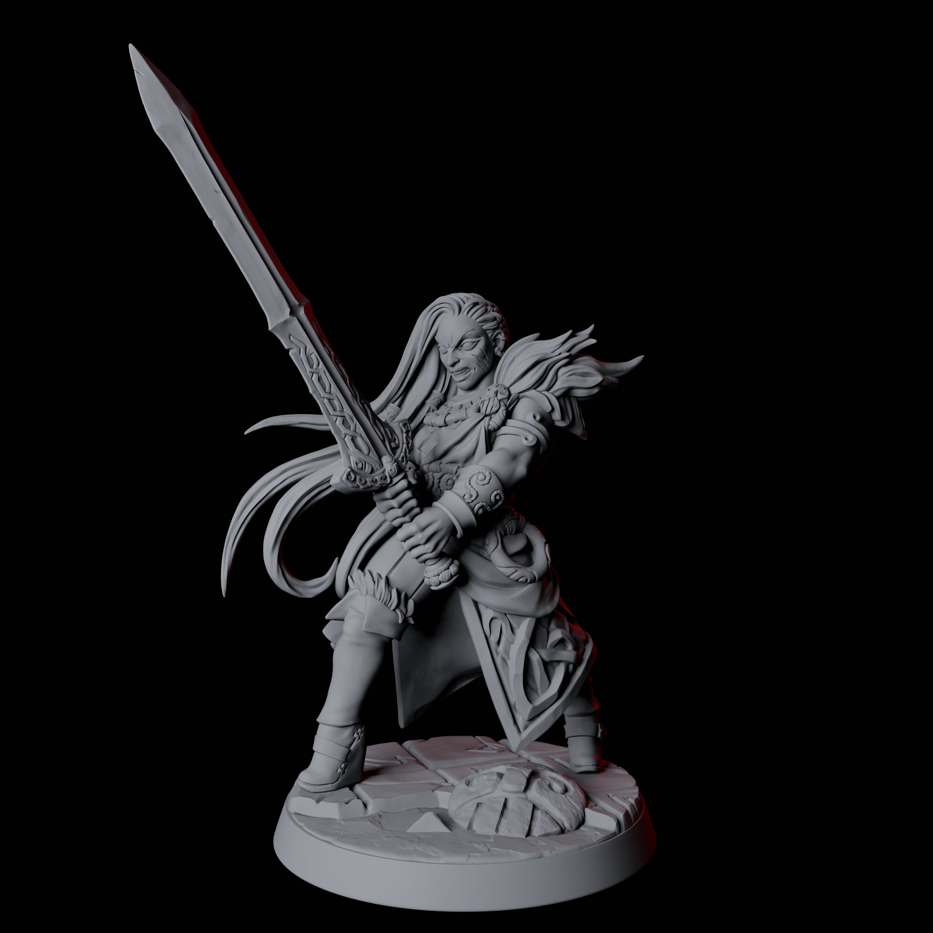 Grinning North Womanman Berserker Miniature for Dungeons and Dragons, Pathfinder or other TTRPGs