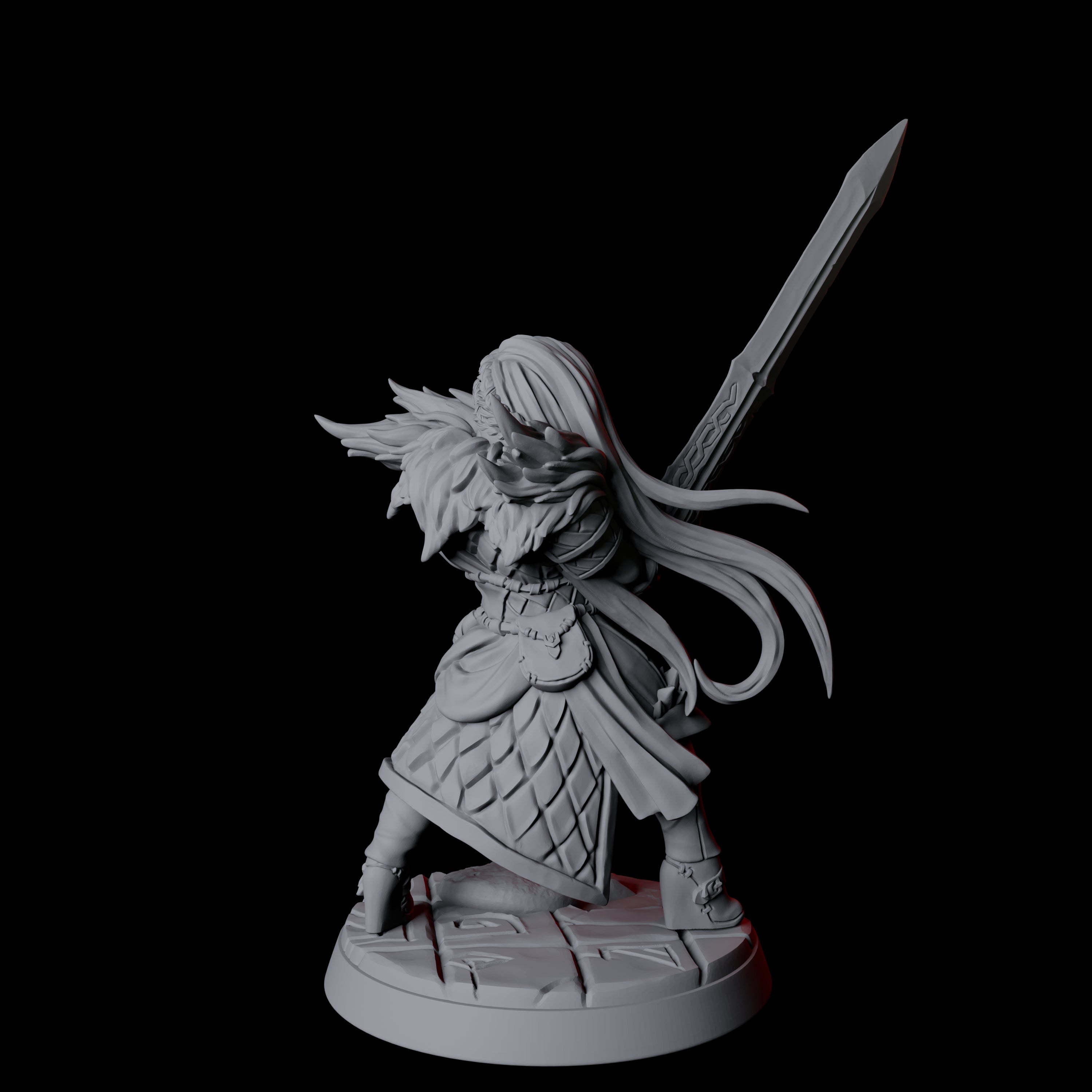 Grinning North Womanman Berserker Miniature for Dungeons and Dragons, Pathfinder or other TTRPGs