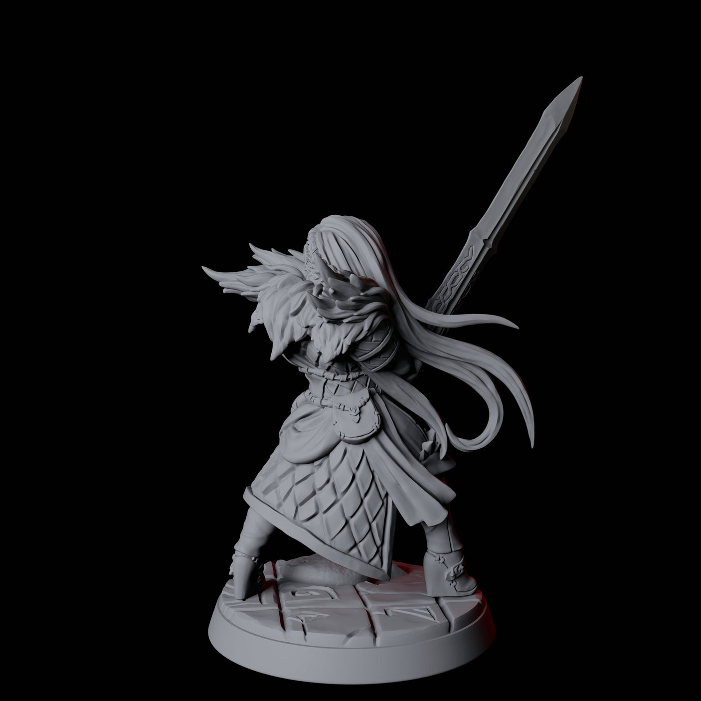 Grinning North Womanman Berserker Miniature for Dungeons and Dragons, Pathfinder or other TTRPGs