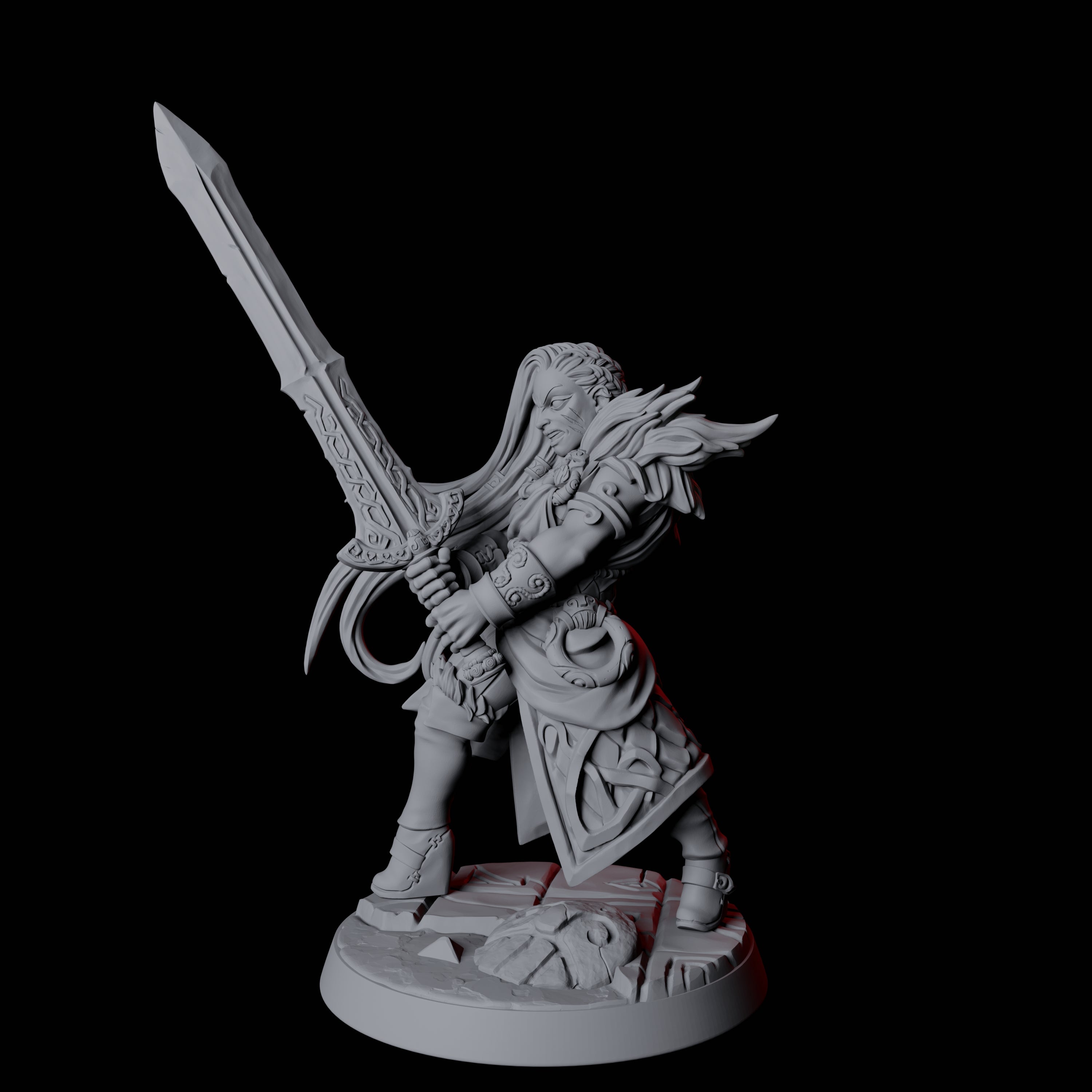 Grinning North Womanman Berserker Miniature for Dungeons and Dragons, Pathfinder or other TTRPGs