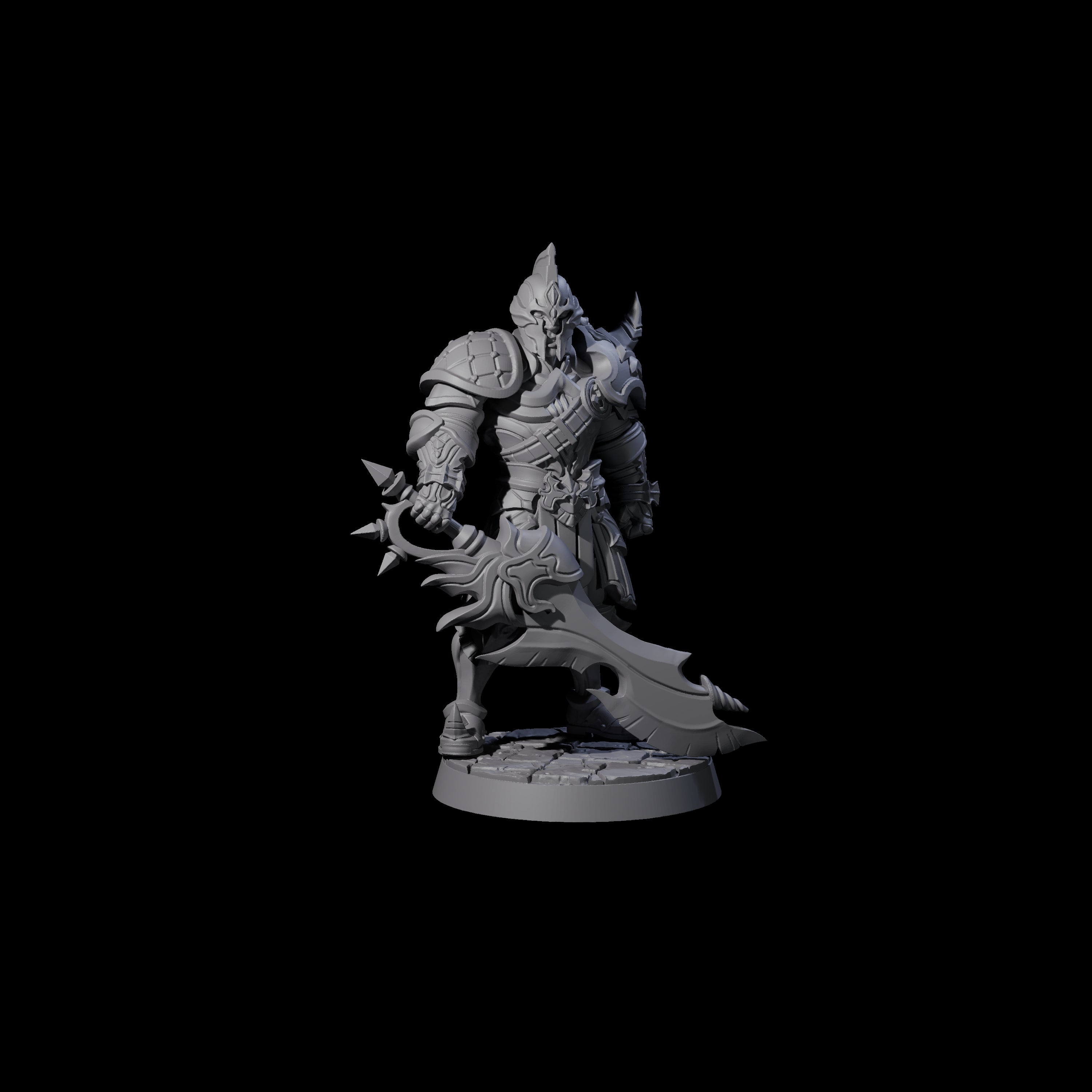 Gritty Heavy Sword Fighter Miniature for Dungeons and Dragons, Pathfinder or other TTRPGs