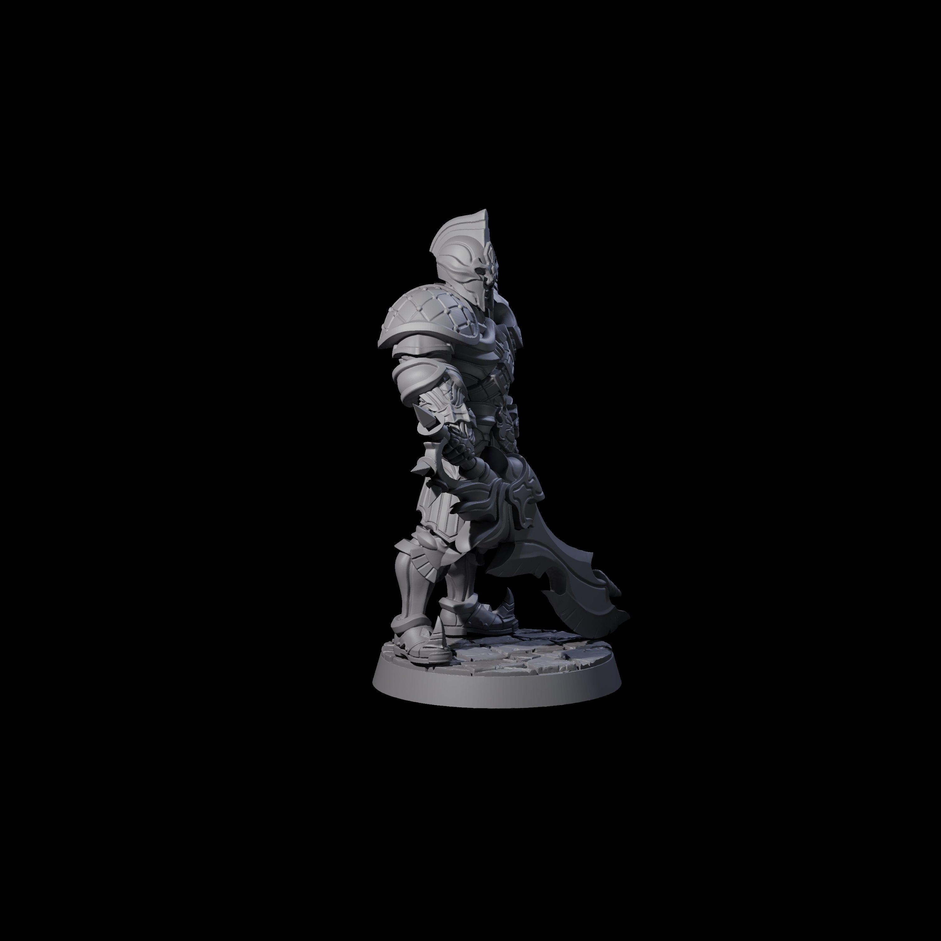 Gritty Heavy Sword Fighter Miniature for Dungeons and Dragons, Pathfinder or other TTRPGs