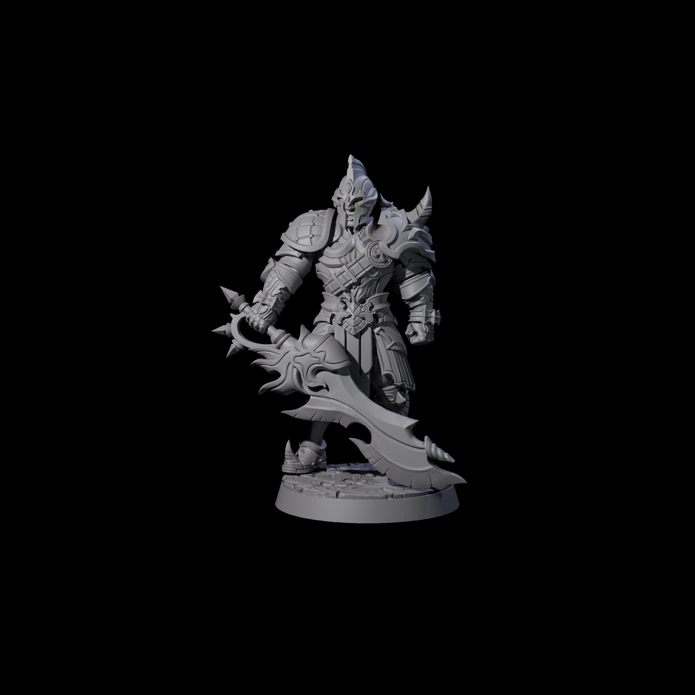 Gritty Heavy Sword Fighter Miniature for Dungeons and Dragons, Pathfinder or other TTRPGs