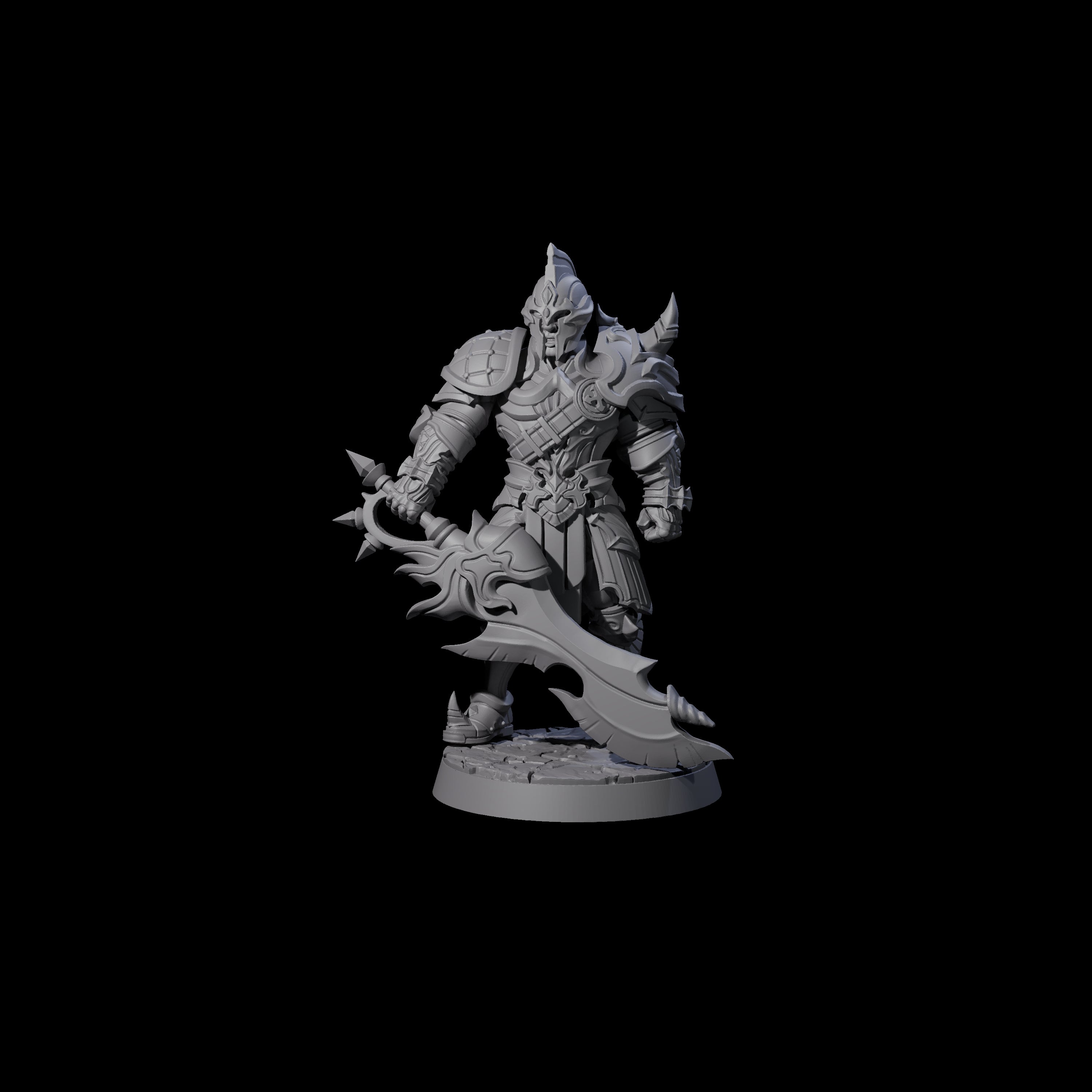 Gritty Heavy Sword Fighter Miniature for Dungeons and Dragons, Pathfinder or other TTRPGs