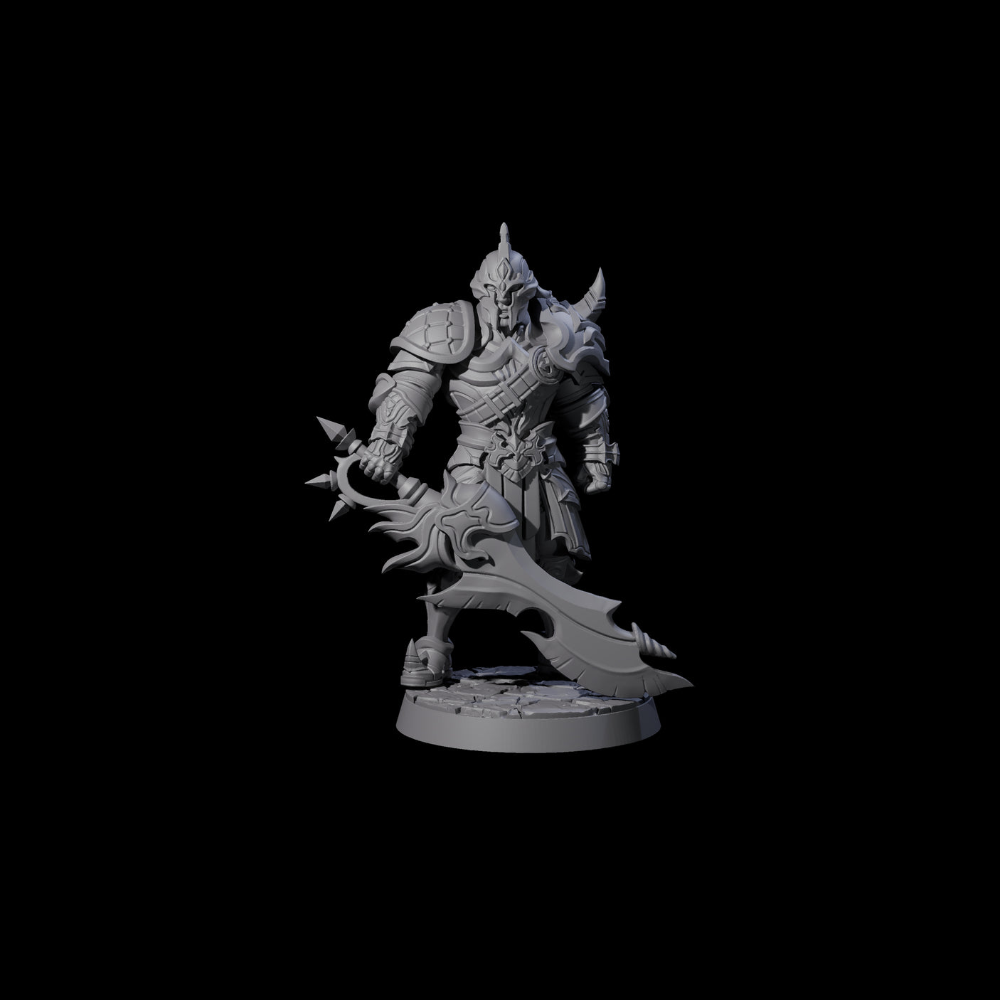 Gritty Heavy Sword Fighter Miniature for Dungeons and Dragons, Pathfinder or other TTRPGs