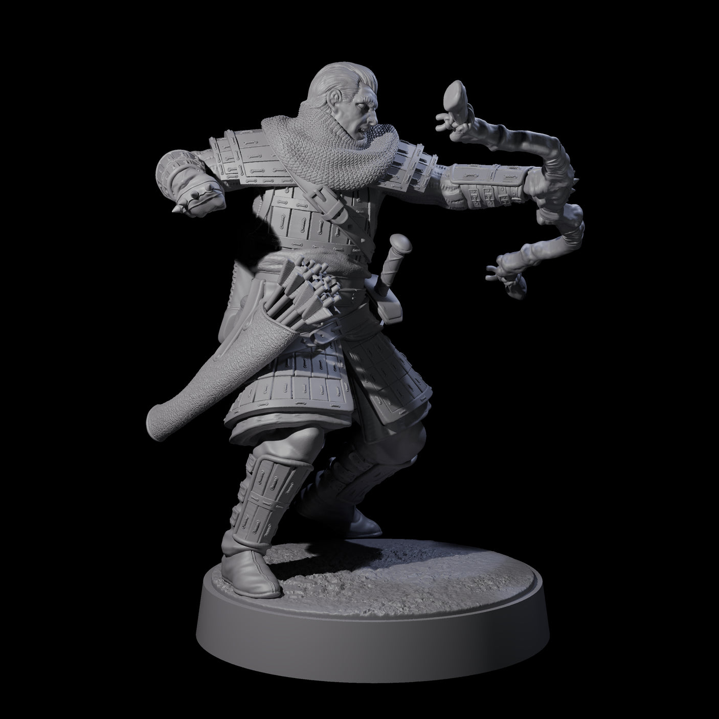 Grizzled Archer B Miniature for Dungeons and Dragons, Pathfinder or other TTRPGs