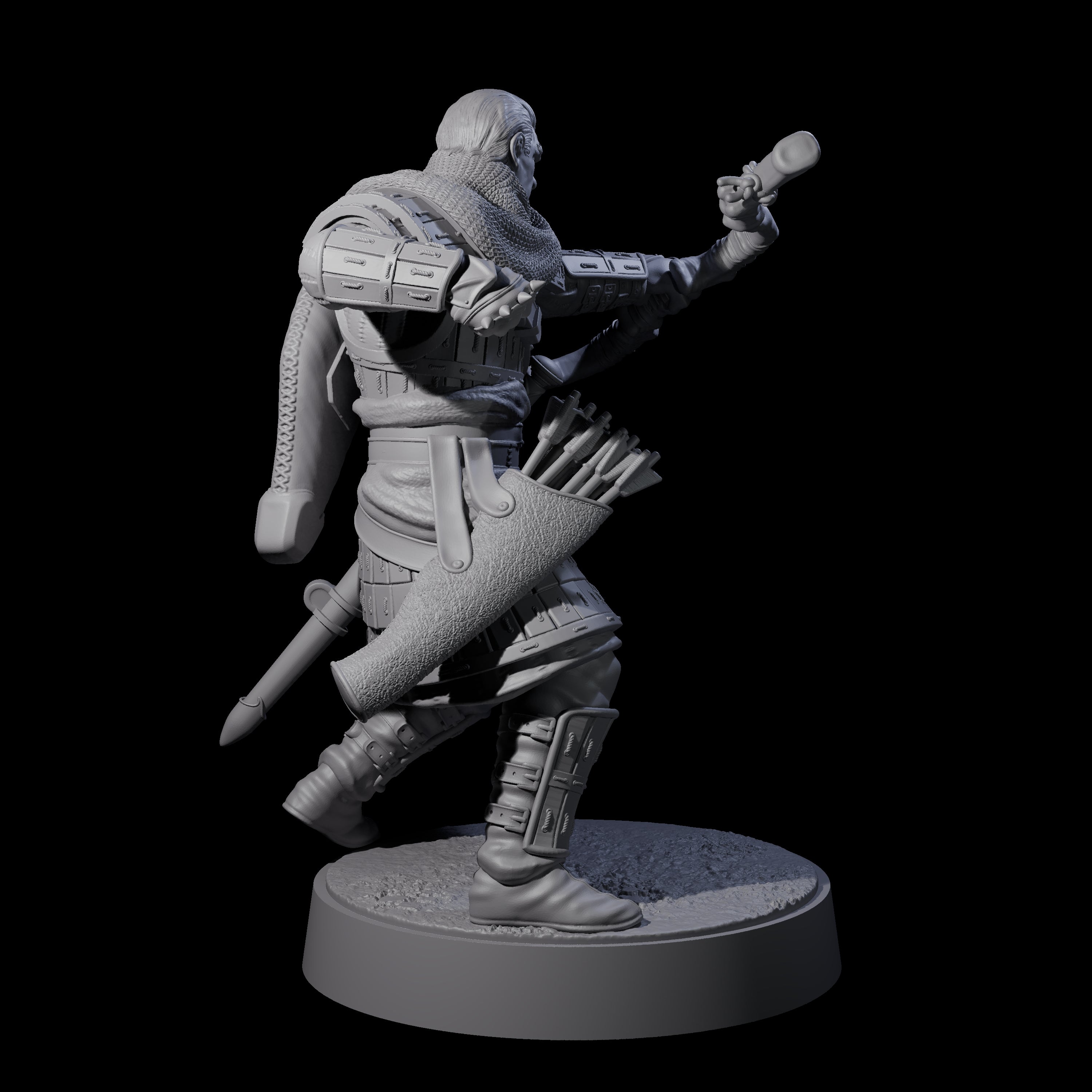 Grizzled Archer B Miniature for Dungeons and Dragons, Pathfinder or other TTRPGs