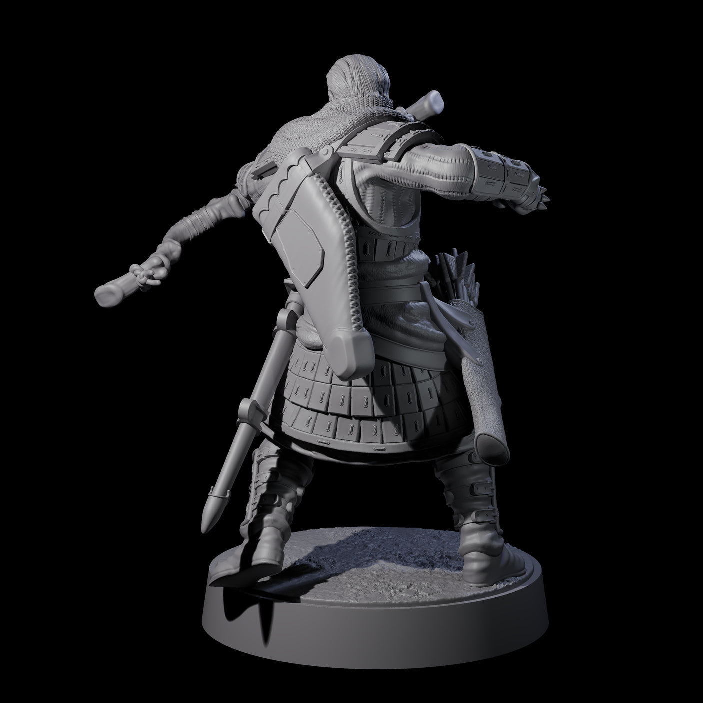 Grizzled Archer B Miniature for Dungeons and Dragons, Pathfinder or other TTRPGs