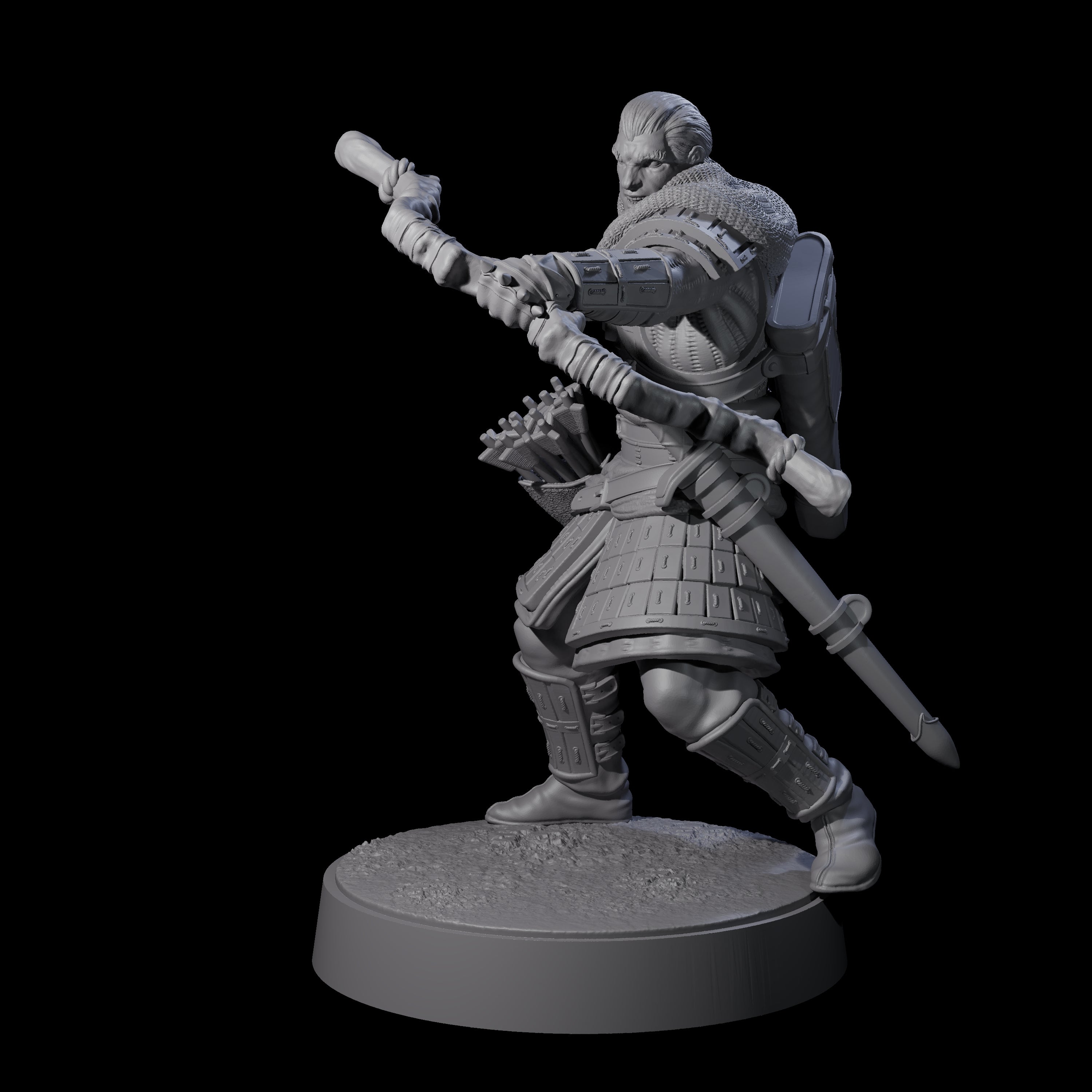 Grizzled Archer B Miniature for Dungeons and Dragons, Pathfinder or other TTRPGs