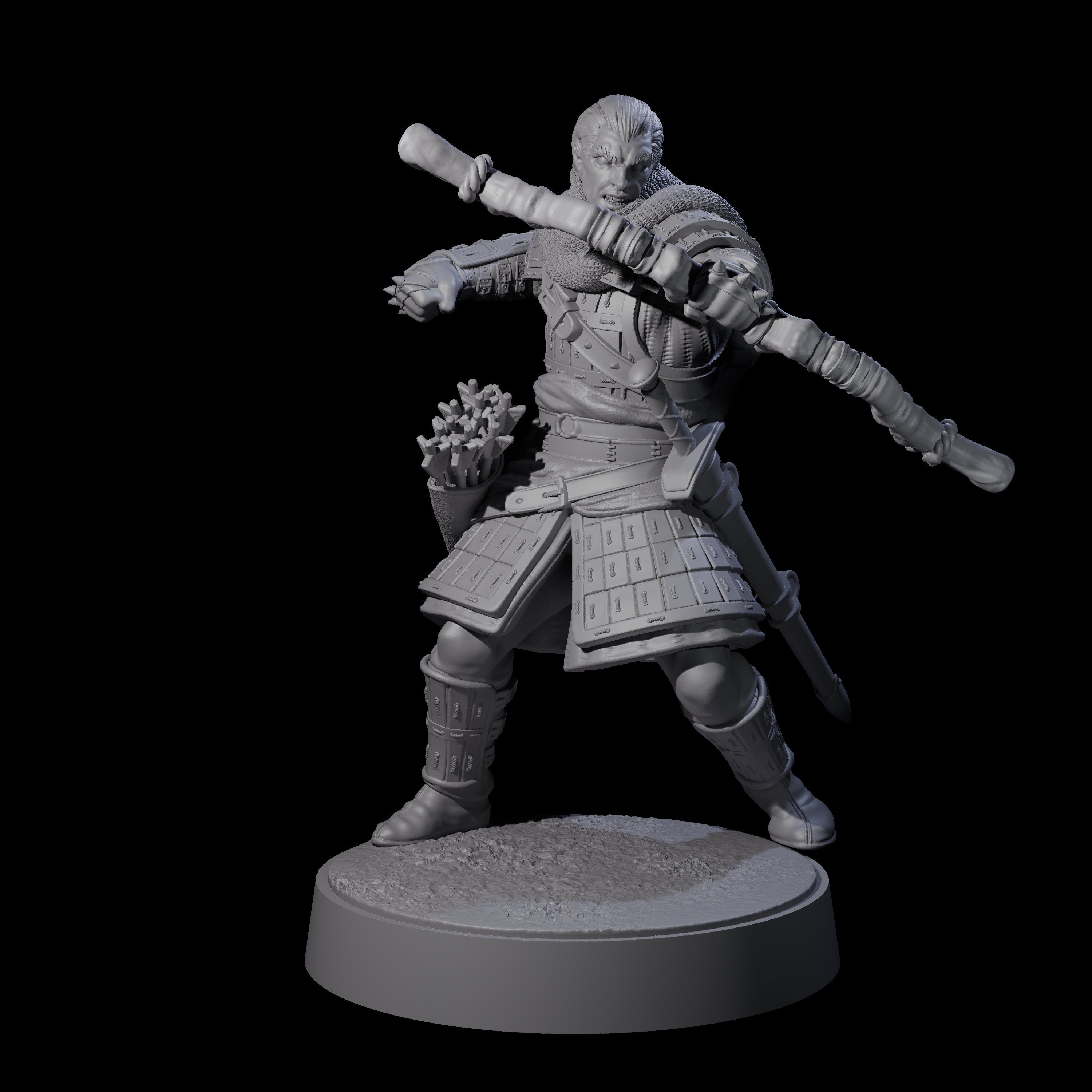 Grizzled Archer B Miniature for Dungeons and Dragons, Pathfinder or other TTRPGs