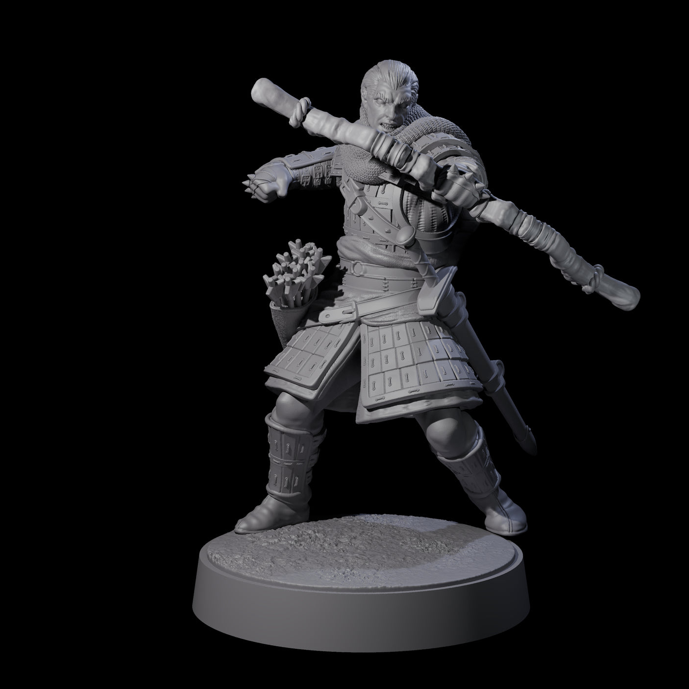 Grizzled Archer B Miniature for Dungeons and Dragons, Pathfinder or other TTRPGs