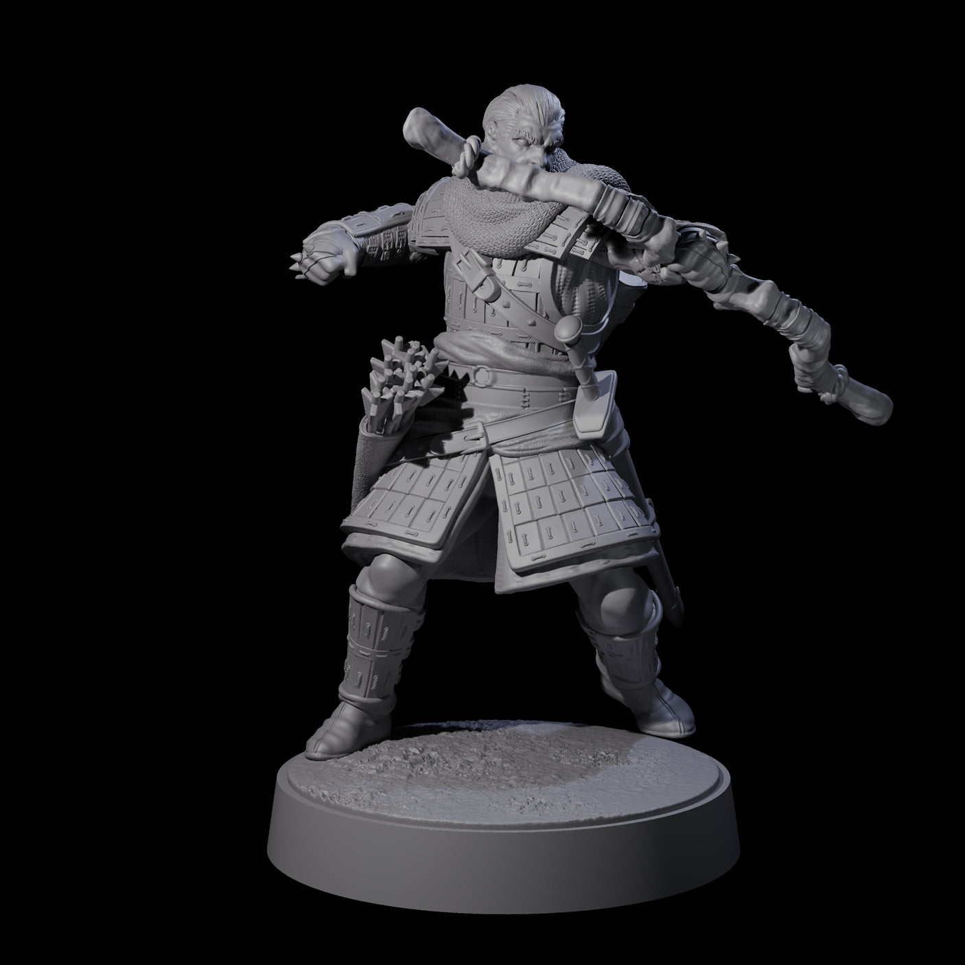 Grizzled Archer B Miniature for Dungeons and Dragons, Pathfinder or other TTRPGs