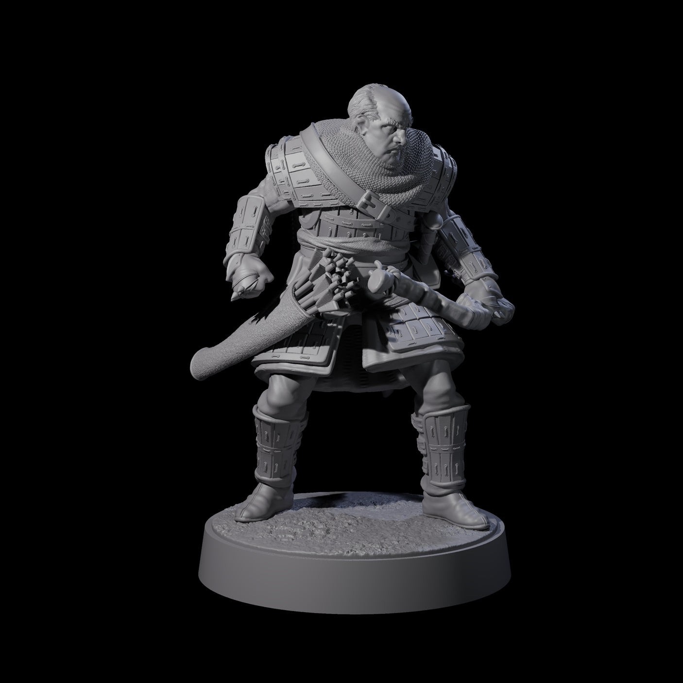 Grizzled Archer C Miniature for Dungeons and Dragons, Pathfinder or other TTRPGs