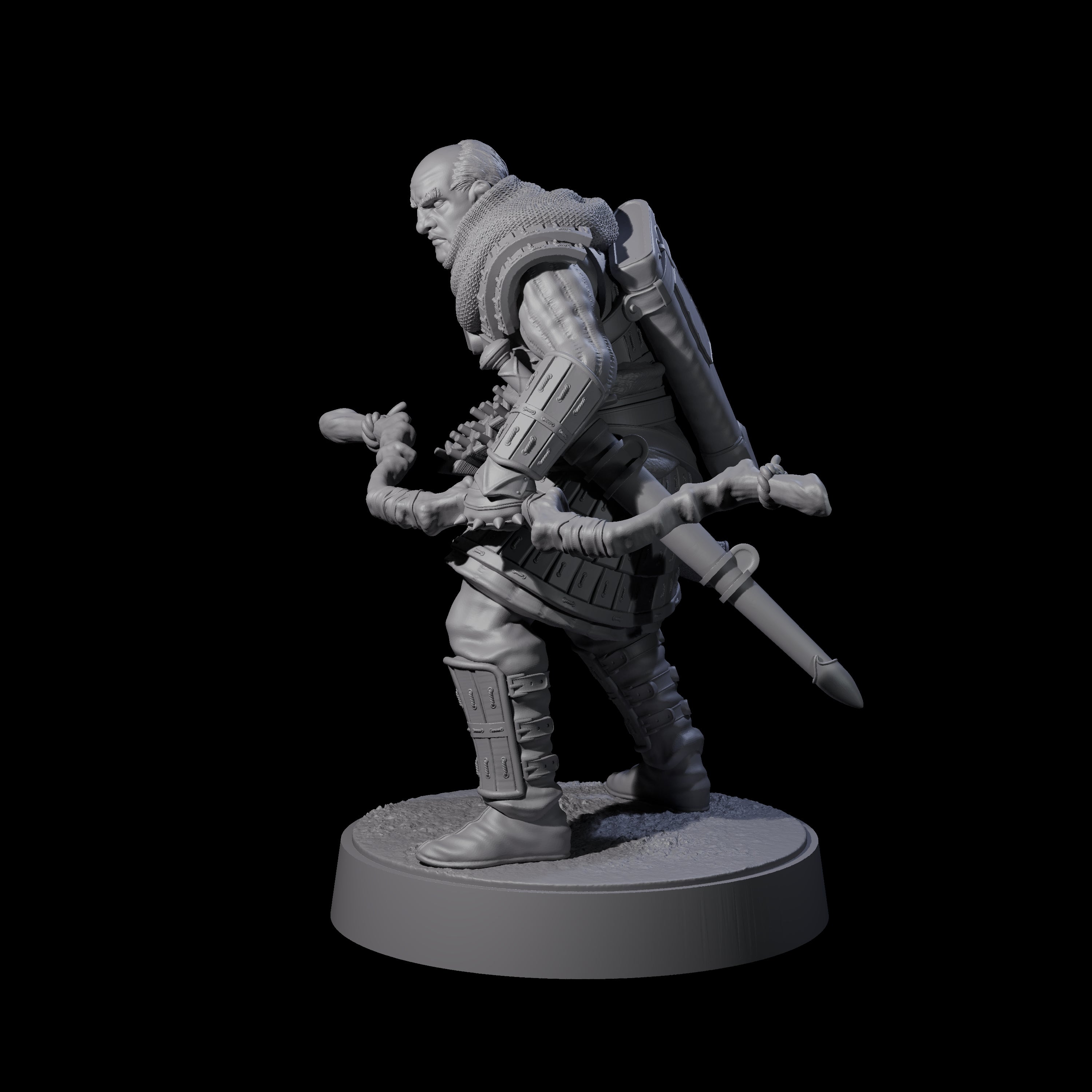 Grizzled Archer C Miniature for Dungeons and Dragons, Pathfinder or other TTRPGs