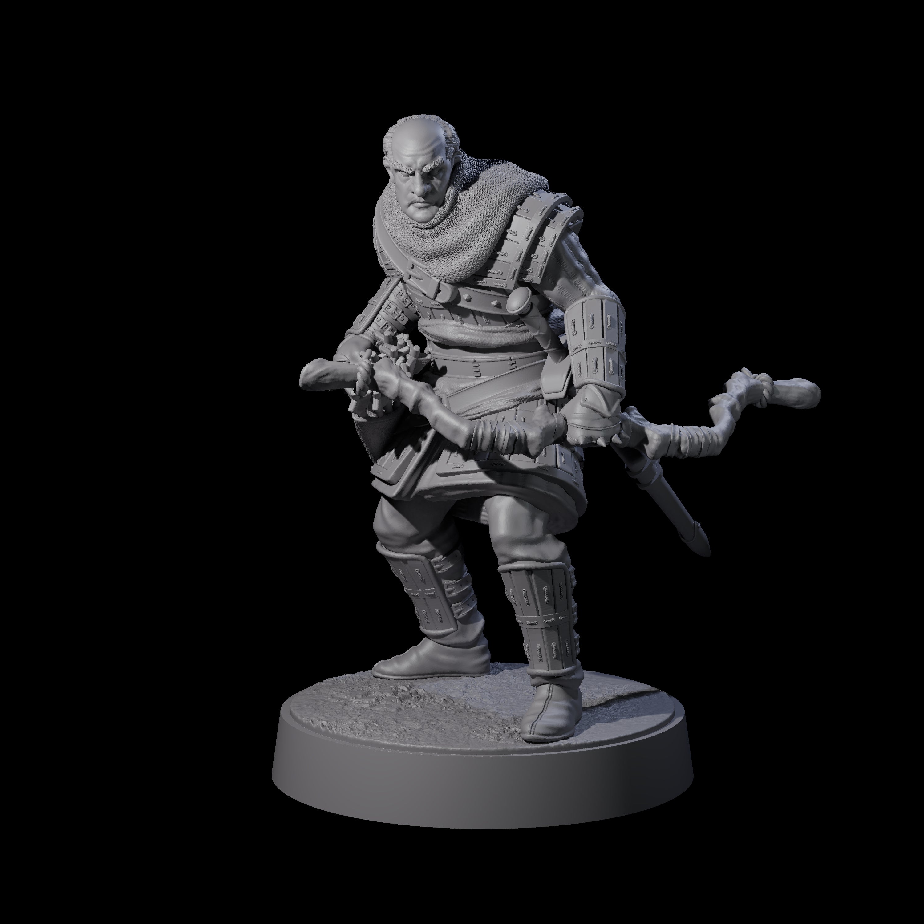 Grizzled Archer C Miniature for Dungeons and Dragons, Pathfinder or other TTRPGs