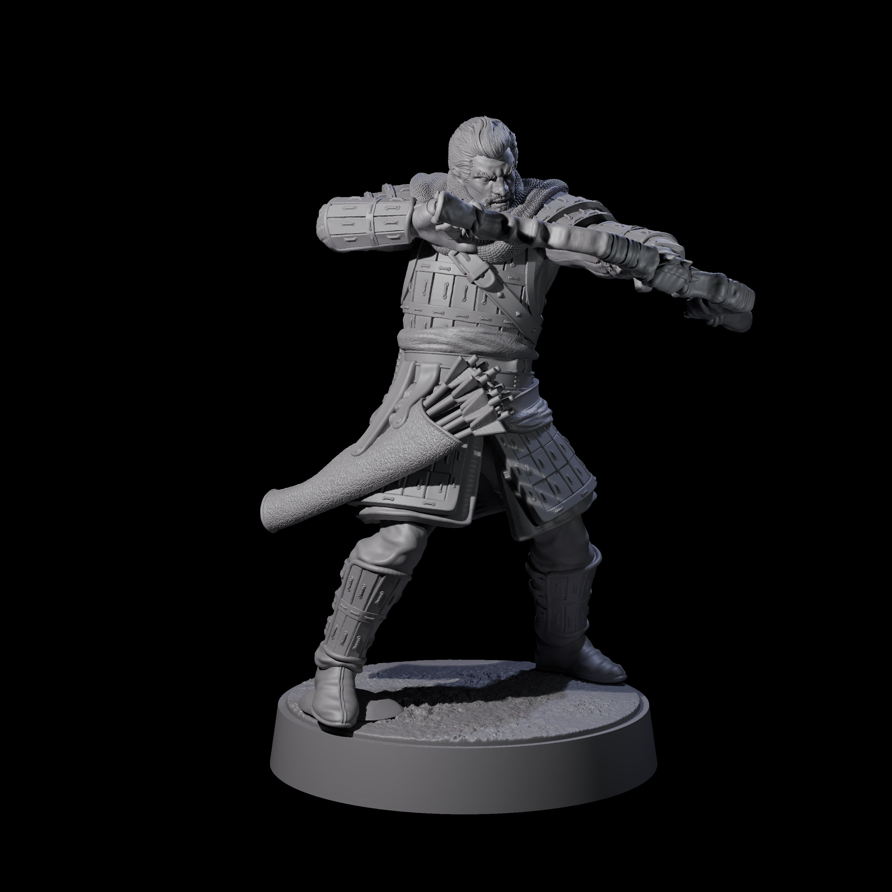 Grizzled Archer D Miniature for Dungeons and Dragons, Pathfinder or other TTRPGs