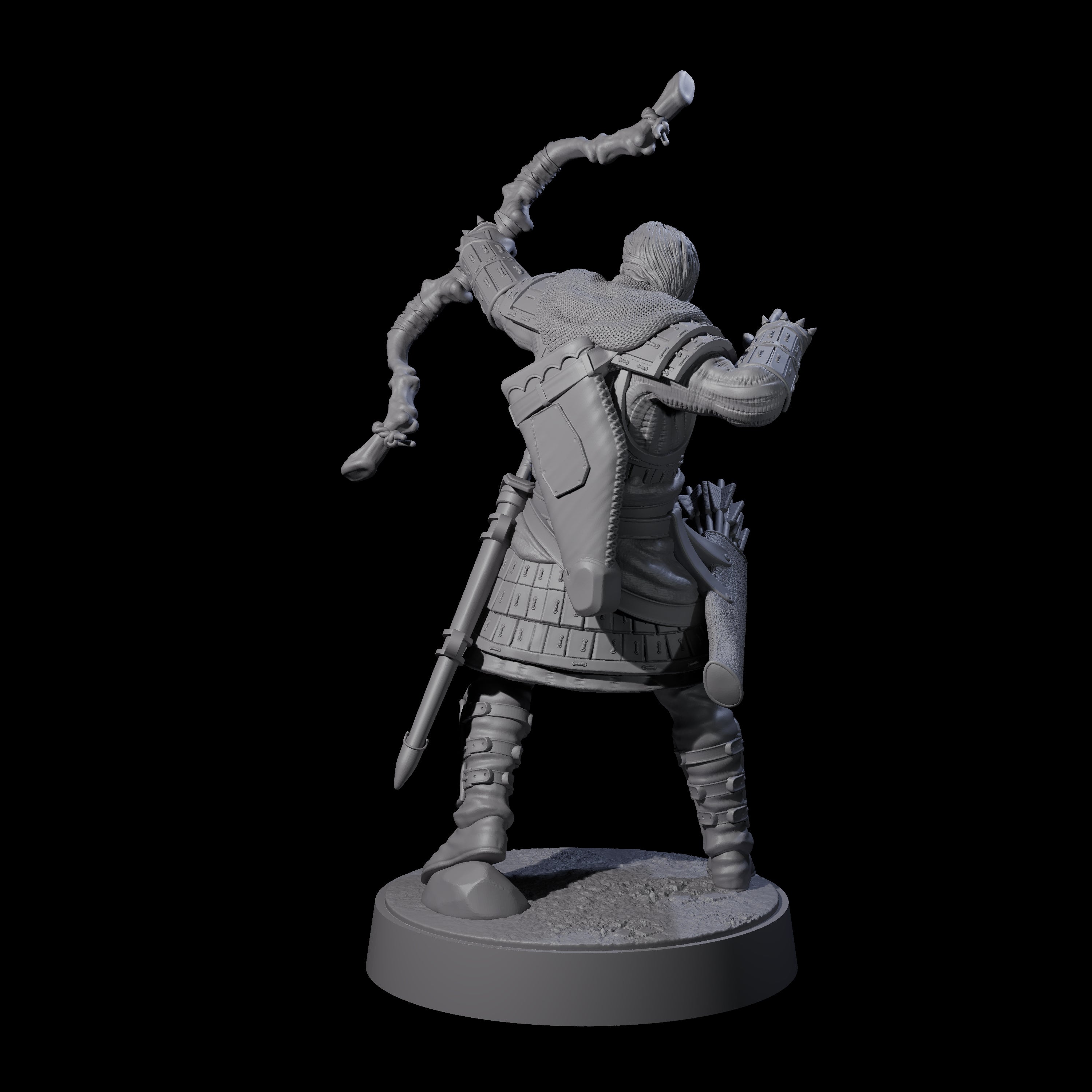 Grizzled Archer E Miniature for Dungeons and Dragons, Pathfinder or other TTRPGs
