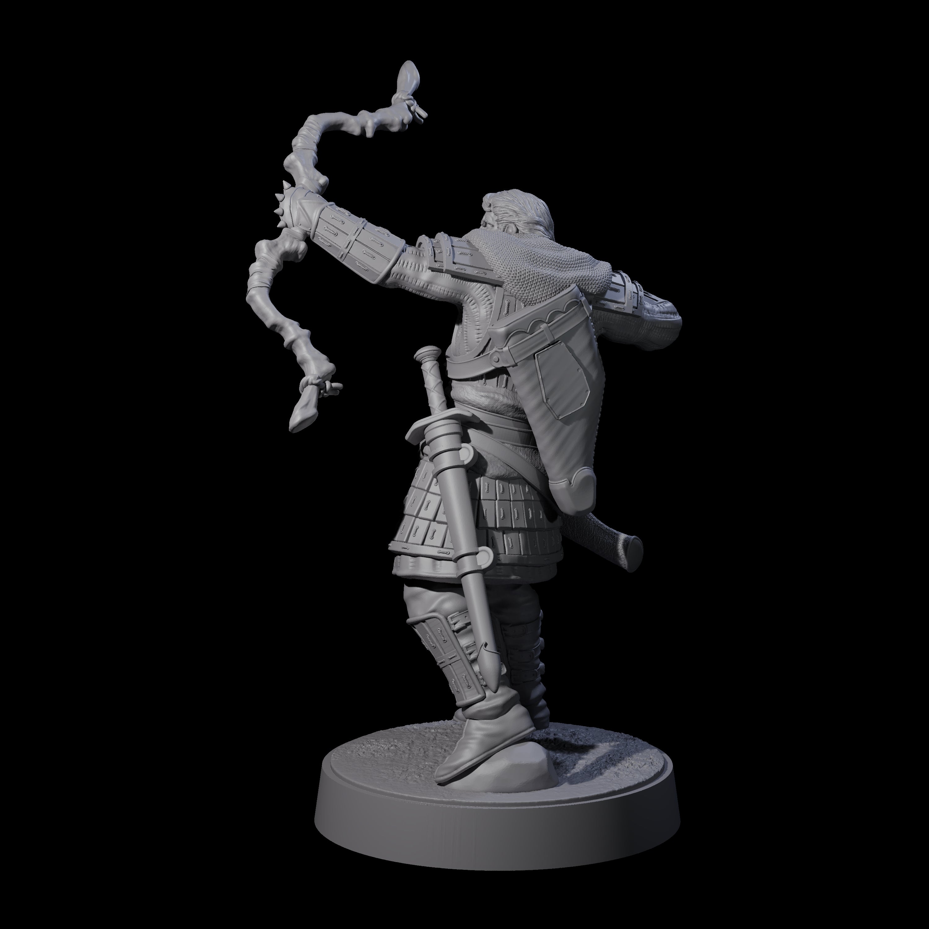 Grizzled Archer E Miniature for Dungeons and Dragons, Pathfinder or other TTRPGs