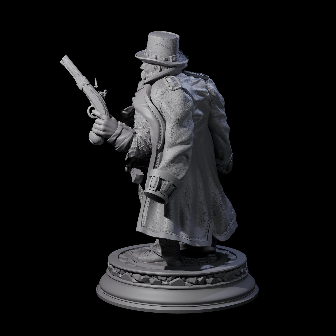Grizzled Dwarf Gunslinger Miniature for Dungeons and Dragons, Pathfinder or other TTRPGs