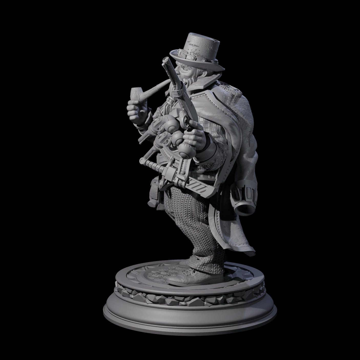 Grizzled Dwarf Gunslinger Miniature for Dungeons and Dragons, Pathfinder or other TTRPGs