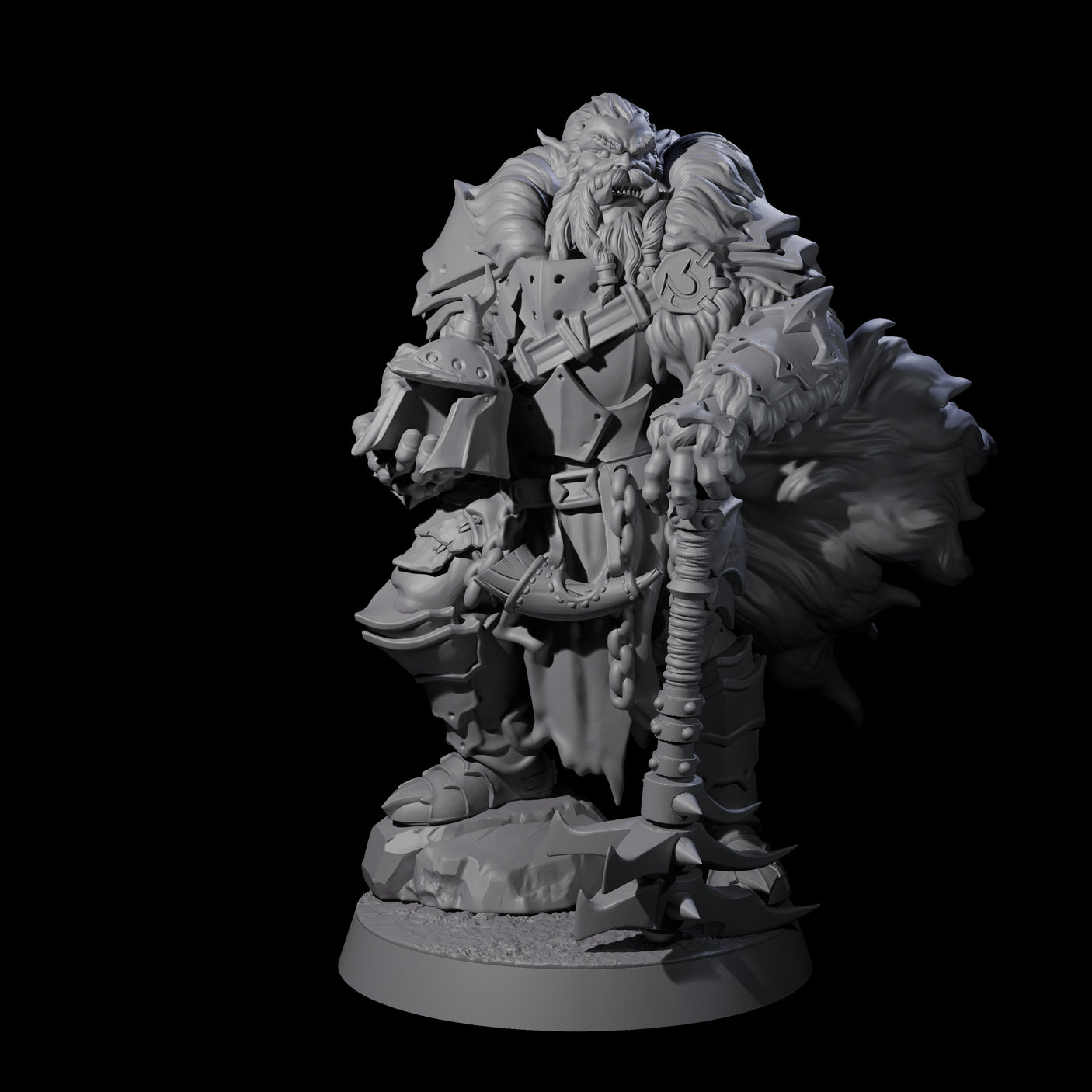 Grizzled Orc Sergeant Miniature for Dungeons and Dragons, Pathfinder or other TTRPGs