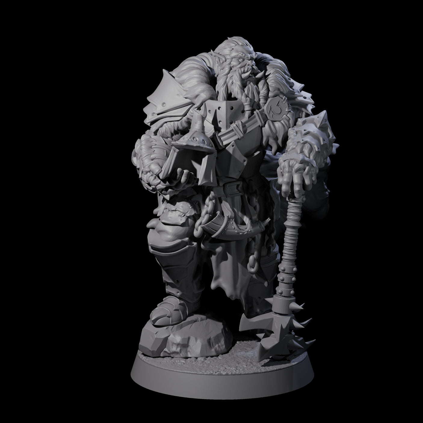 Grizzled Orc Sergeant Miniature for Dungeons and Dragons, Pathfinder or other TTRPGs