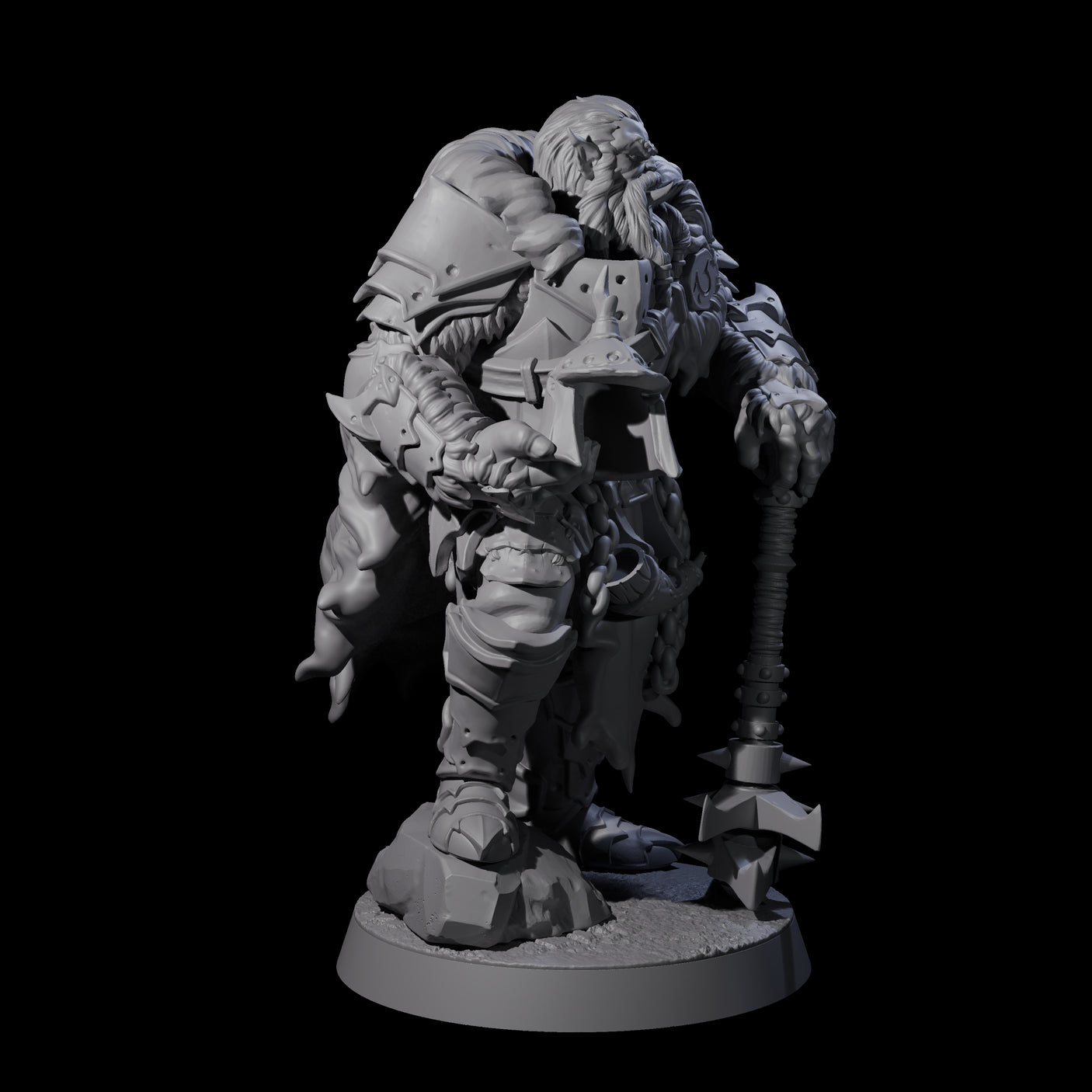 Grizzled Orc Sergeant Miniature for Dungeons and Dragons, Pathfinder or other TTRPGs