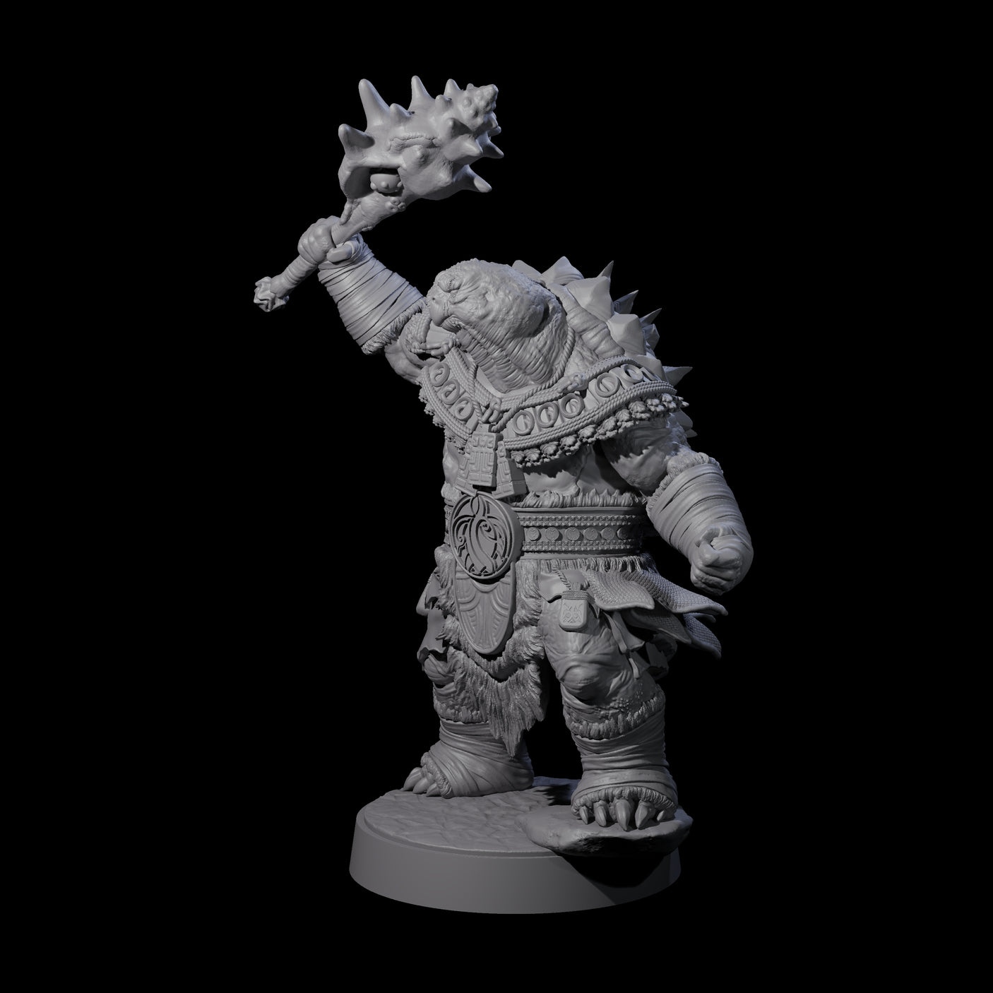 Grizzled Tortle Chief Miniature for Dungeons and Dragons, Pathfinder or other TTRPGs