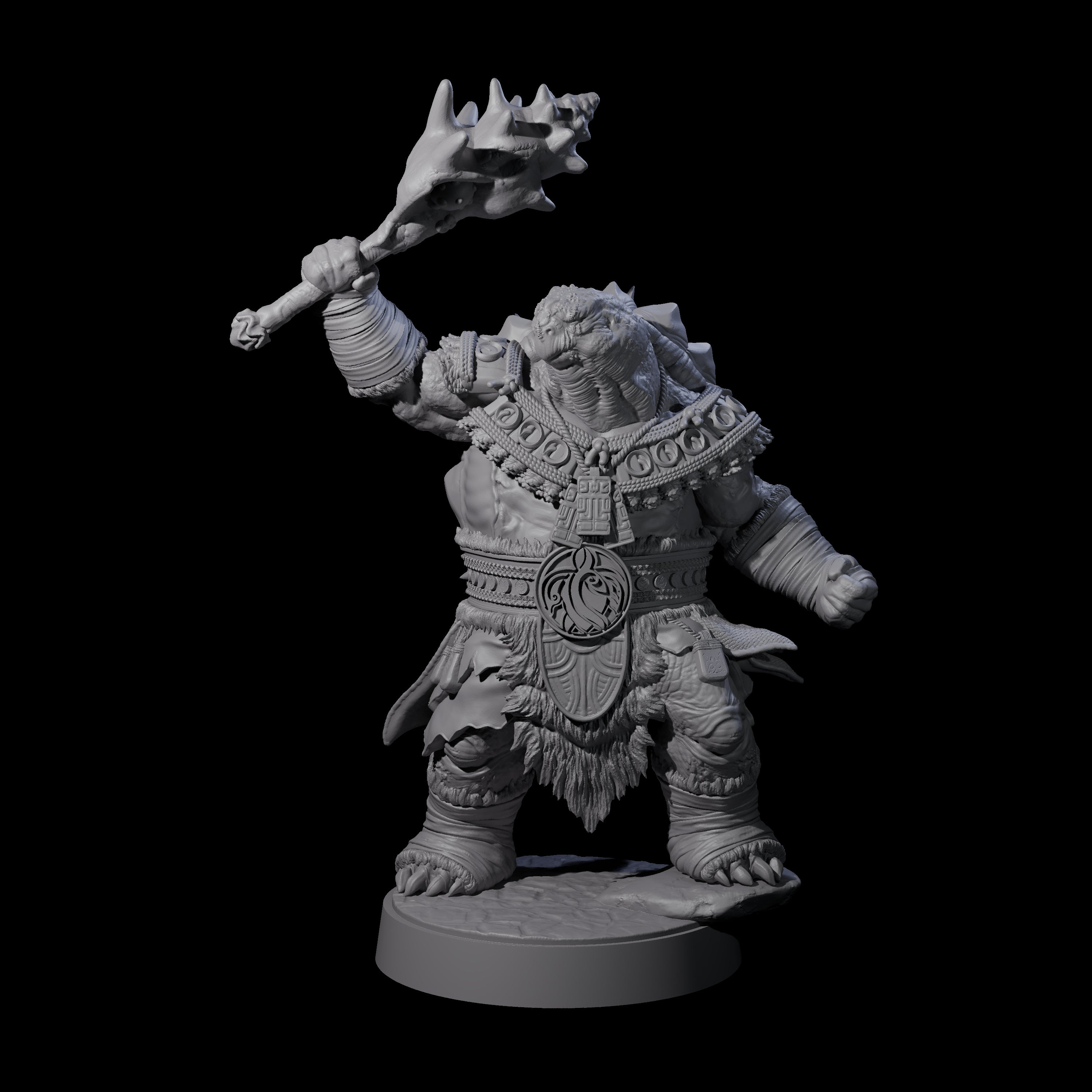 Grizzled Tortle Chief Miniature for Dungeons and Dragons, Pathfinder or other TTRPGs