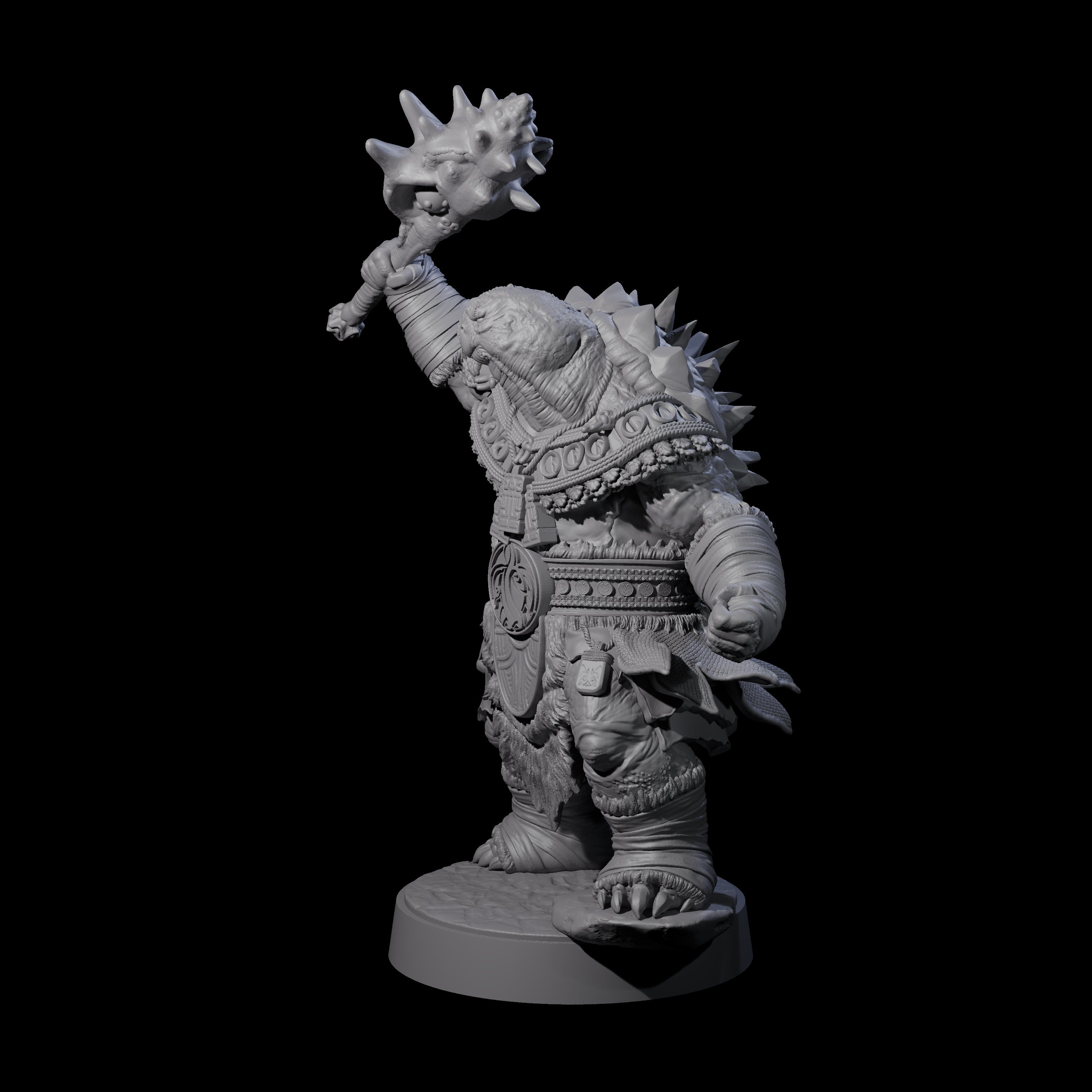 Grizzled Tortle Chief Miniature for Dungeons and Dragons, Pathfinder or other TTRPGs