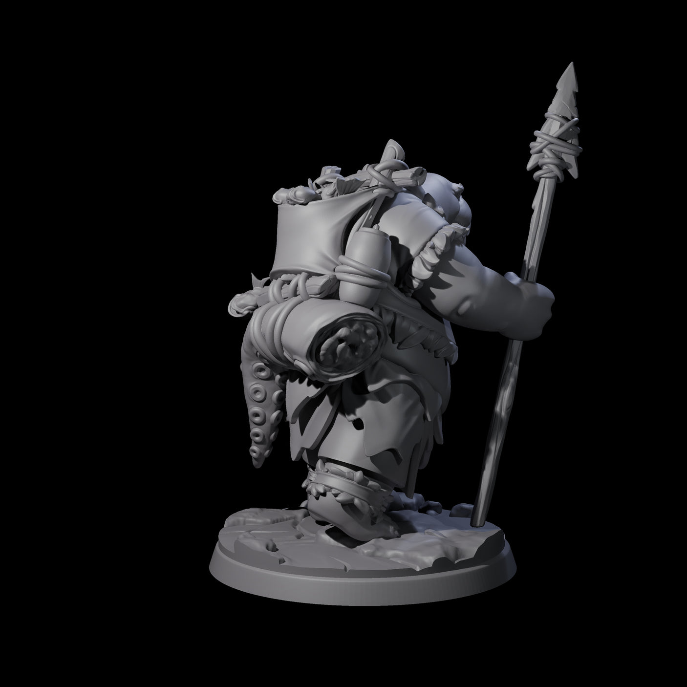 Grizzled Walrus Hunter Miniature for Dungeons and Dragons, Pathfinder or other TTRPGs