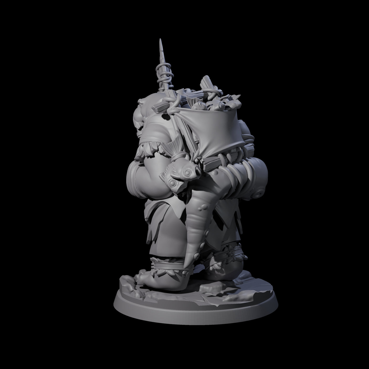 Grizzled Walrus Hunter Miniature for Dungeons and Dragons, Pathfinder or other TTRPGs