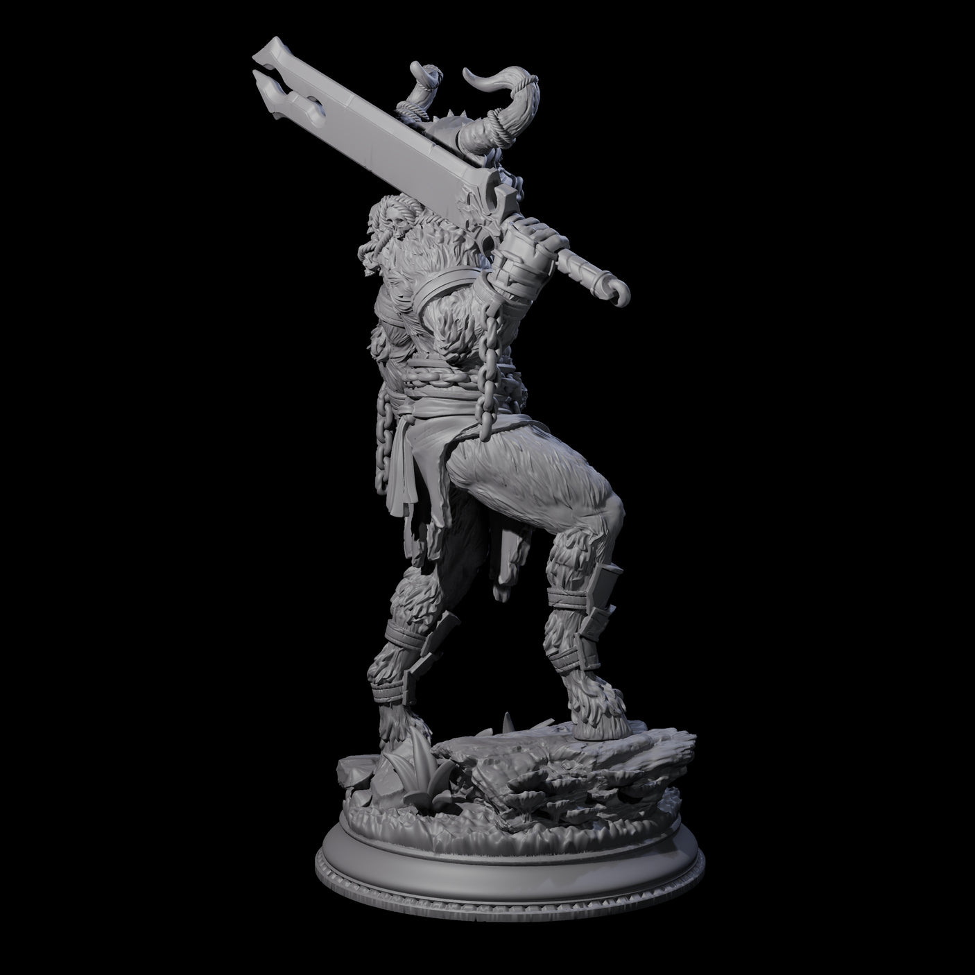 Grizzly Minotaur Warrior C Miniature for Dungeons and Dragons, Pathfinder or other TTRPGs
