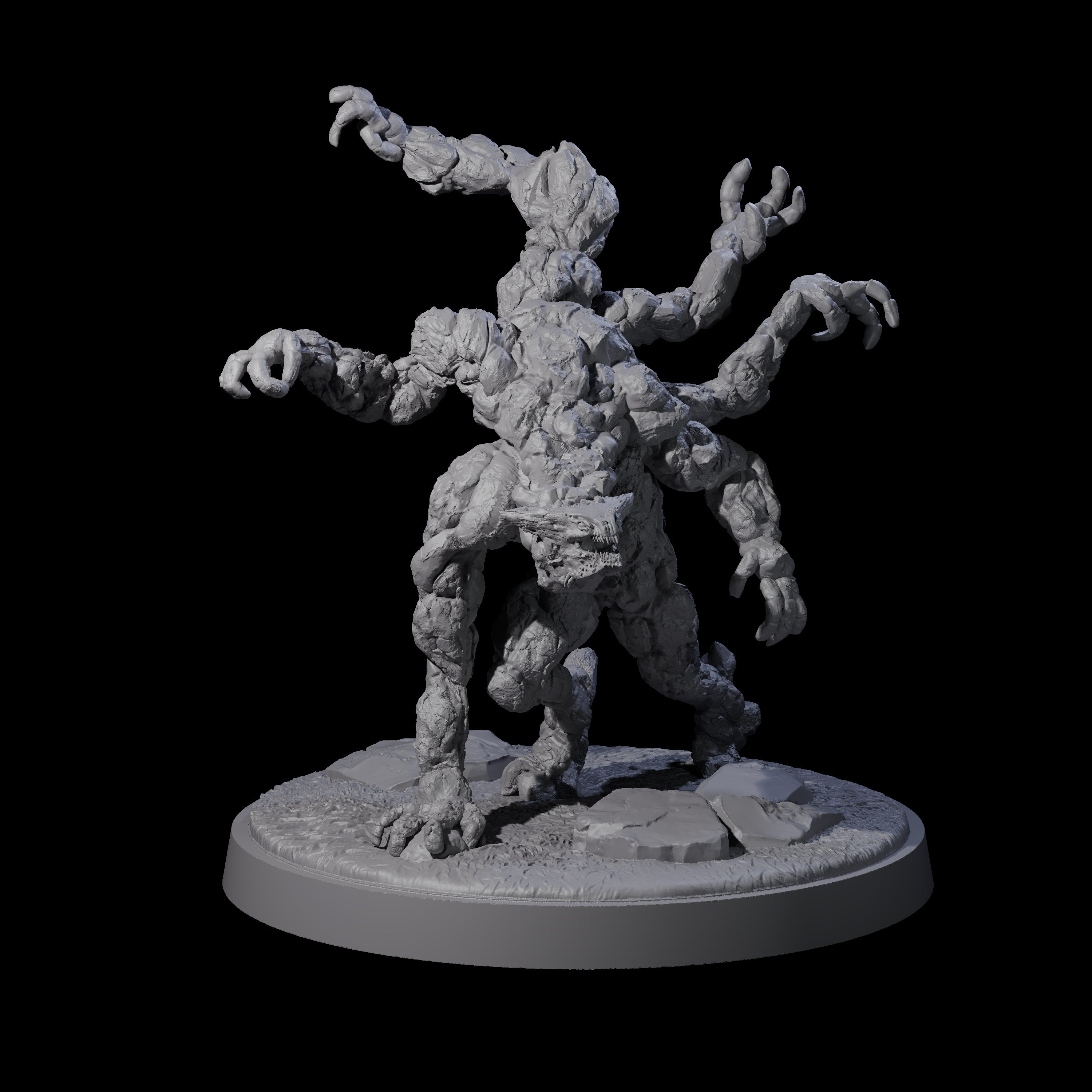 Grotesque Earth Elemental Miniature for Dungeons and Dragons, Pathfinder or other TTRPGs