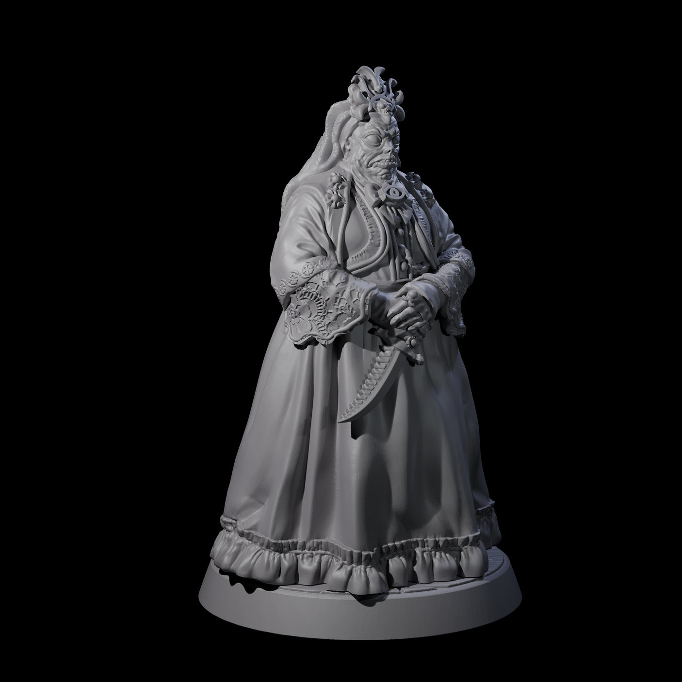 Grotesque Human Cultist Miniature for Dungeons and Dragons, Pathfinder or other TTRPGs