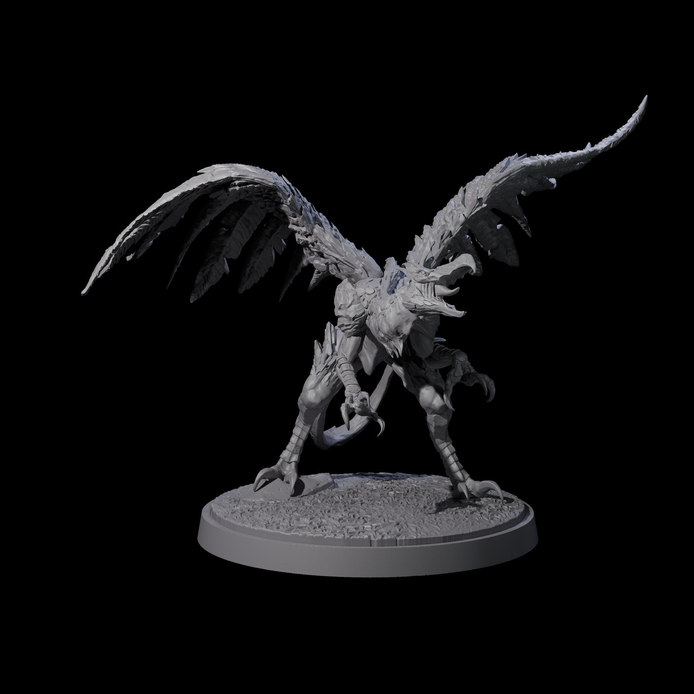 Grounded Angry Vrock A Miniature for Dungeons and Dragons, Pathfinder or other TTRPGs