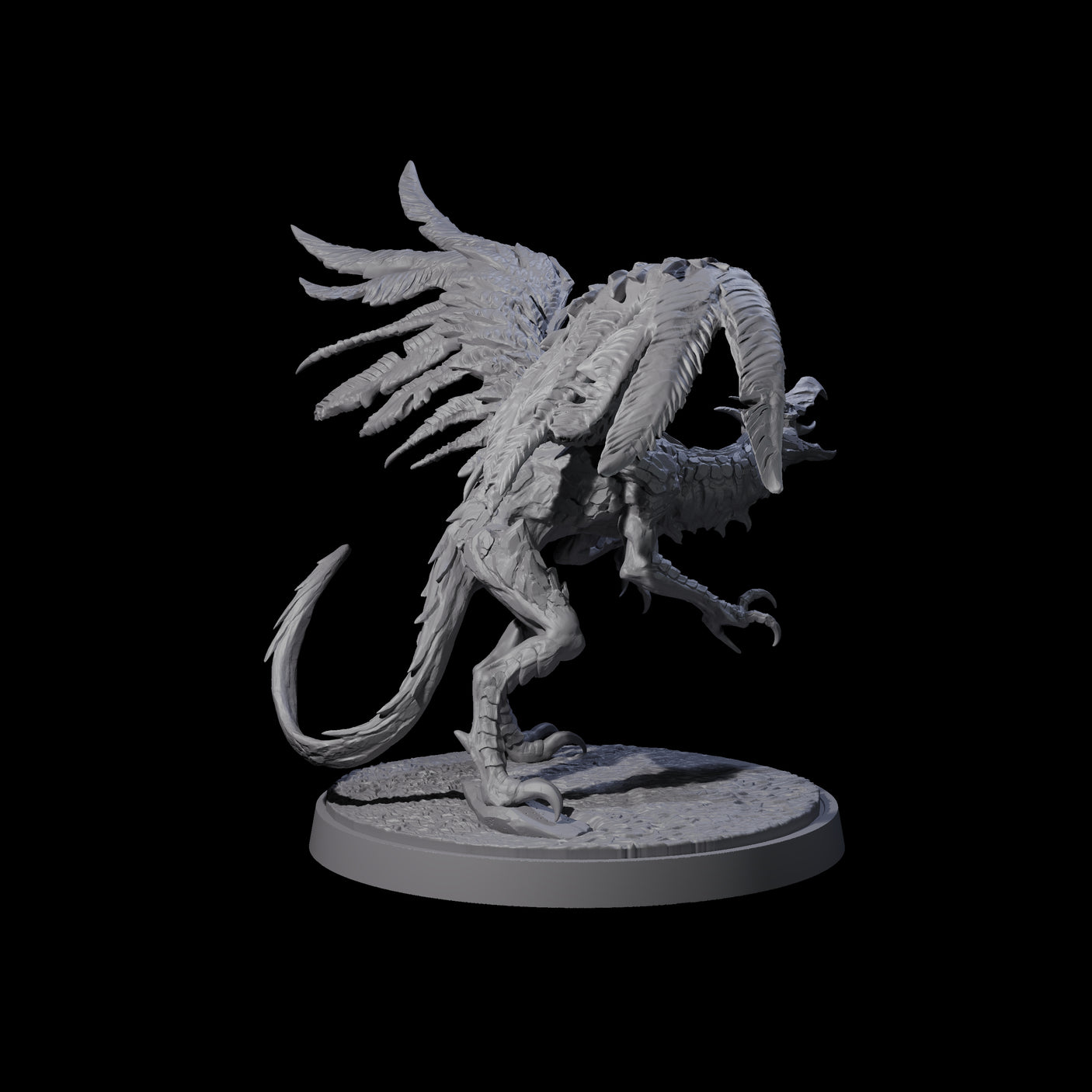 Grounded Angry Vrock A Miniature for Dungeons and Dragons, Pathfinder or other TTRPGs