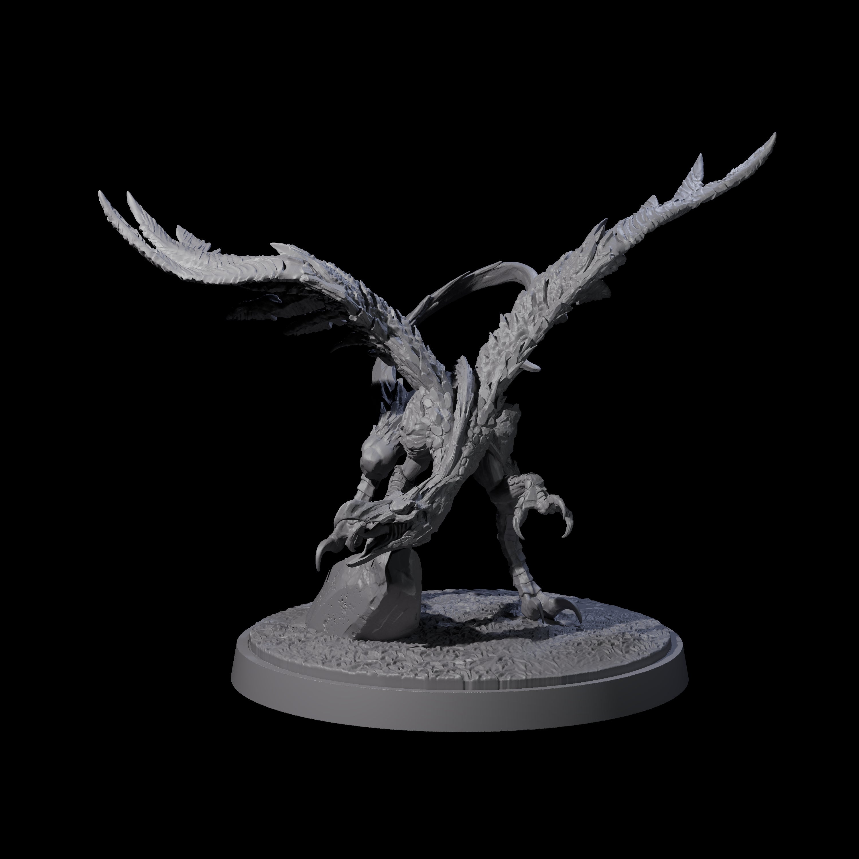 Grounded Angry Vrock B Miniature for Dungeons and Dragons, Pathfinder or other TTRPGs