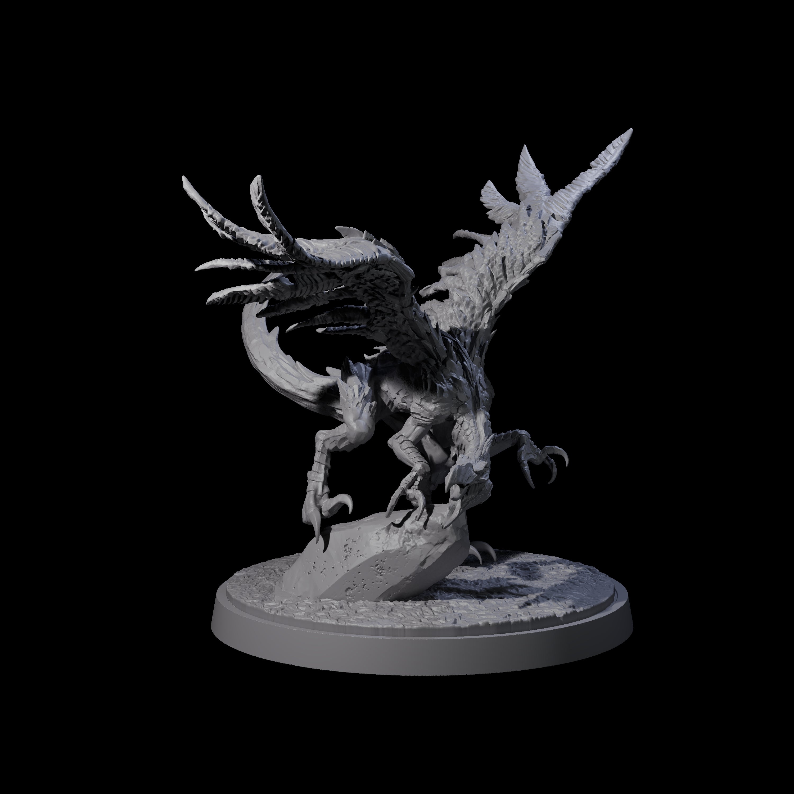 Grounded Angry Vrock B Miniature for Dungeons and Dragons, Pathfinder or other TTRPGs