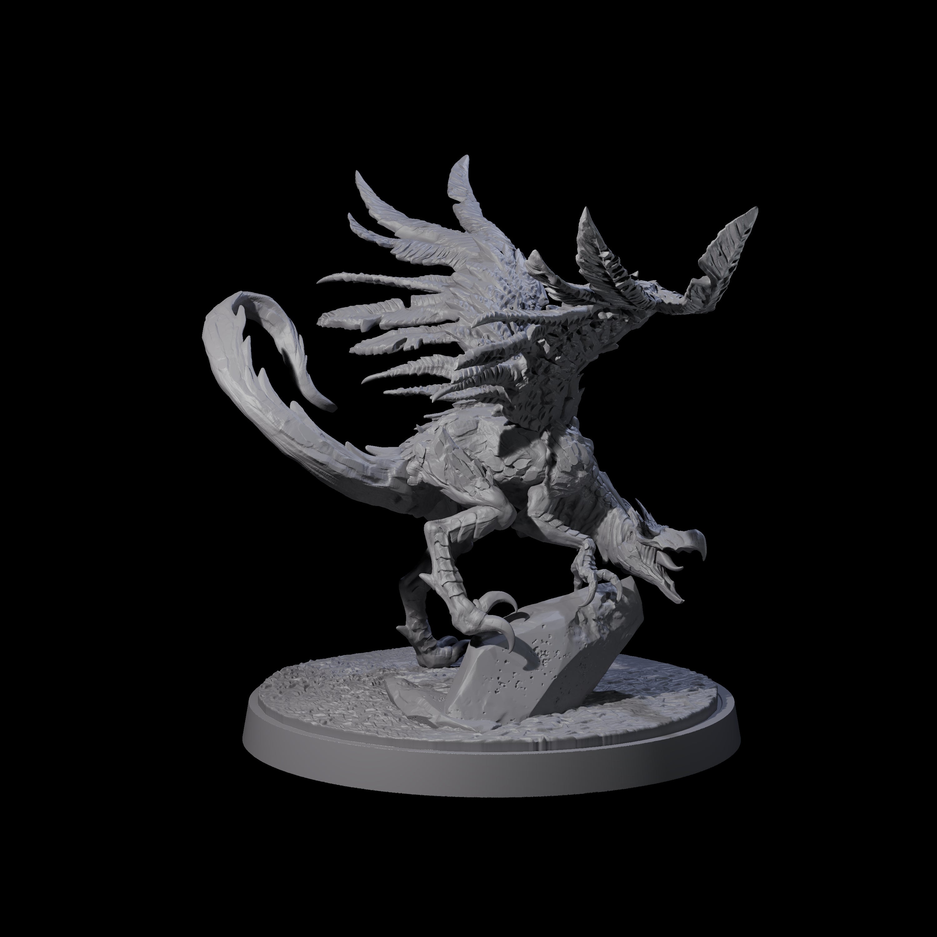 Grounded Angry Vrock B Miniature for Dungeons and Dragons, Pathfinder or other TTRPGs