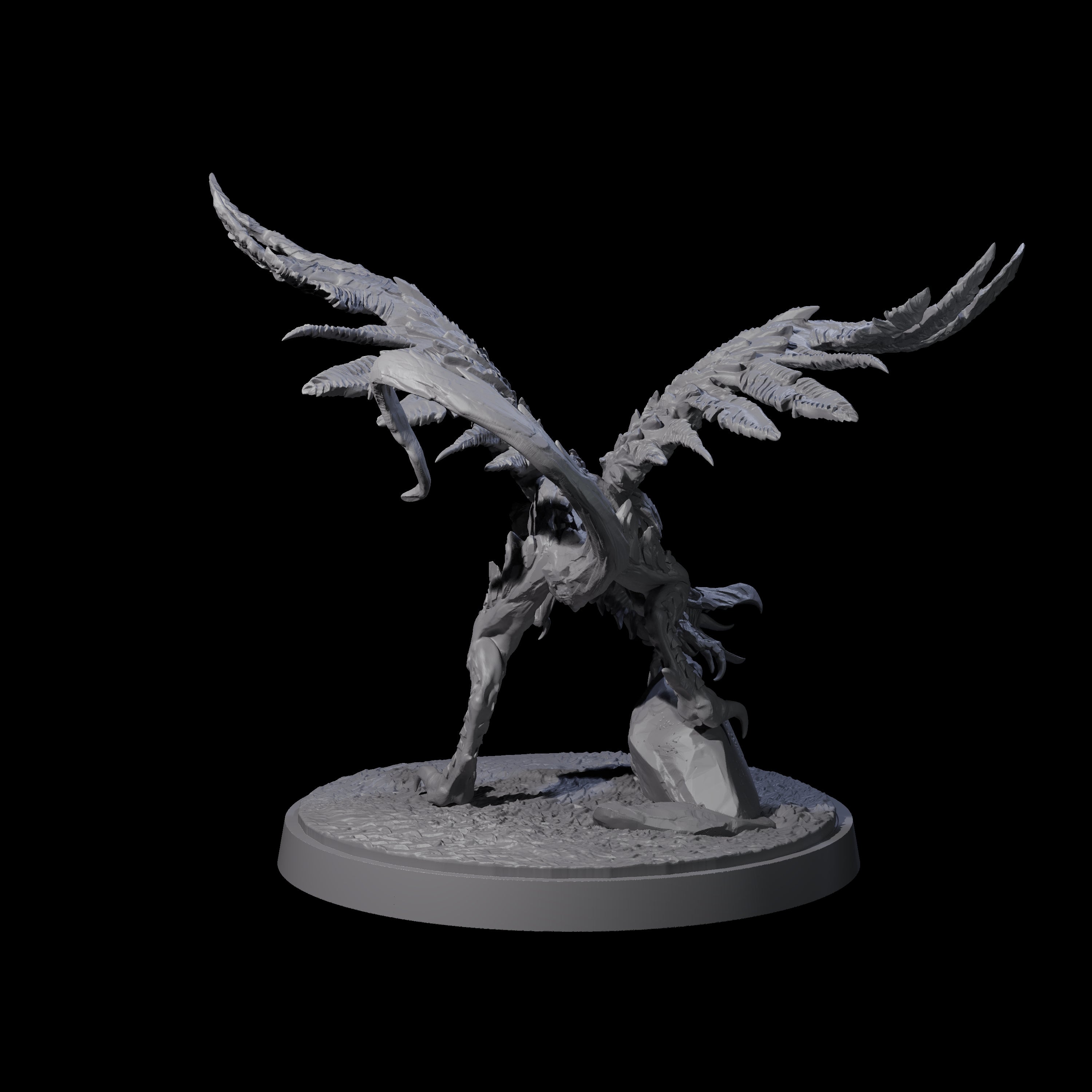 Grounded Angry Vrock B Miniature for Dungeons and Dragons, Pathfinder or other TTRPGs