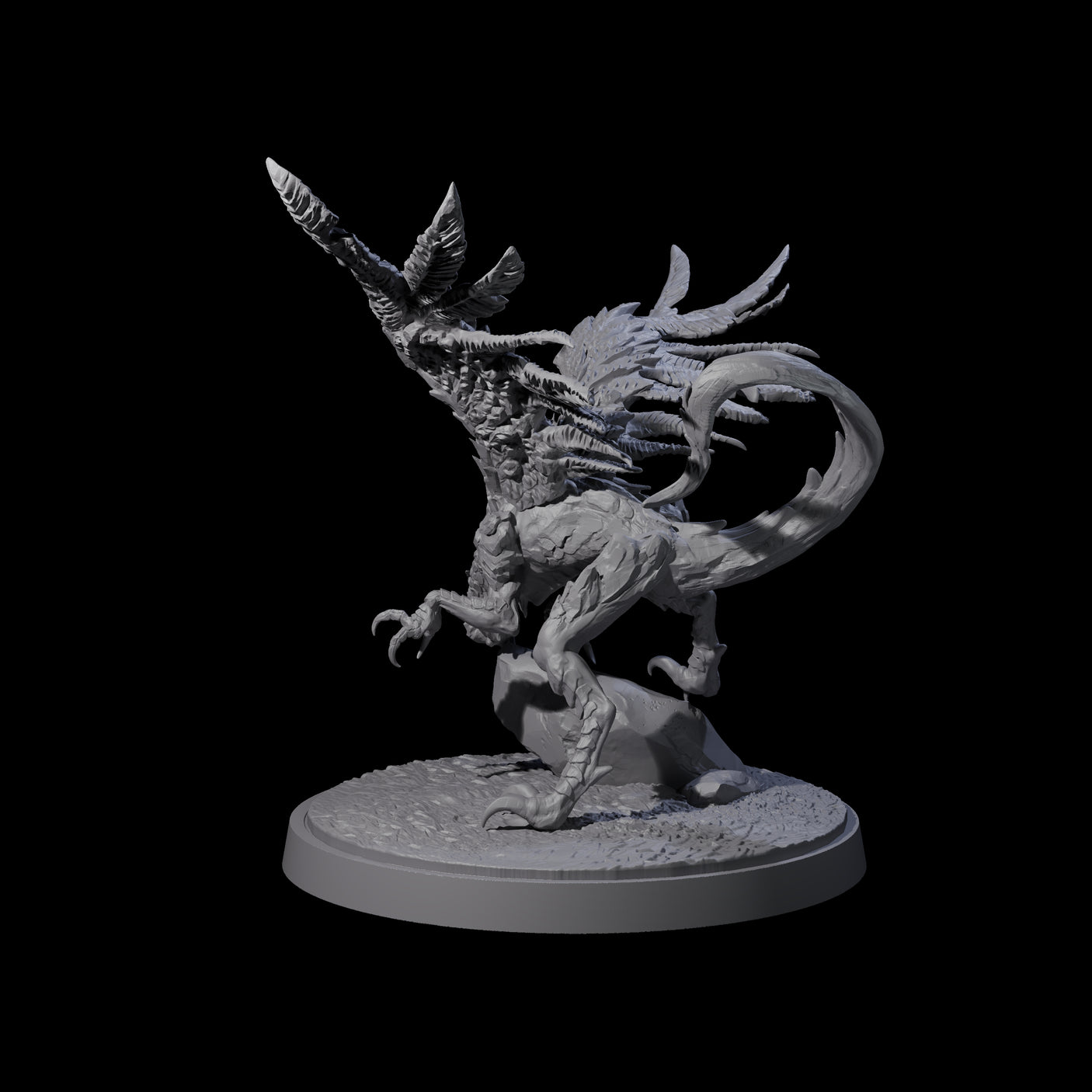 Grounded Angry Vrock B Miniature for Dungeons and Dragons, Pathfinder or other TTRPGs